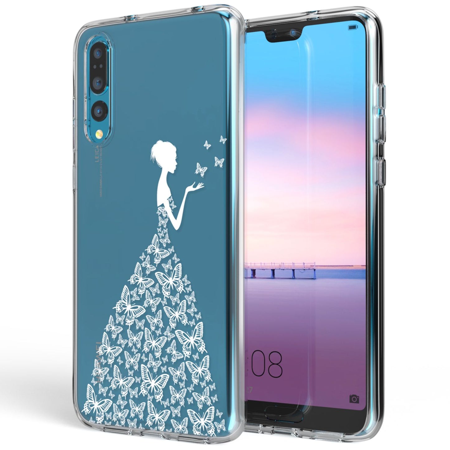 Husă din silicon pentru Huawei P20 Pro cu design, transparentă - subțire, transparentă, potrivire perfectă