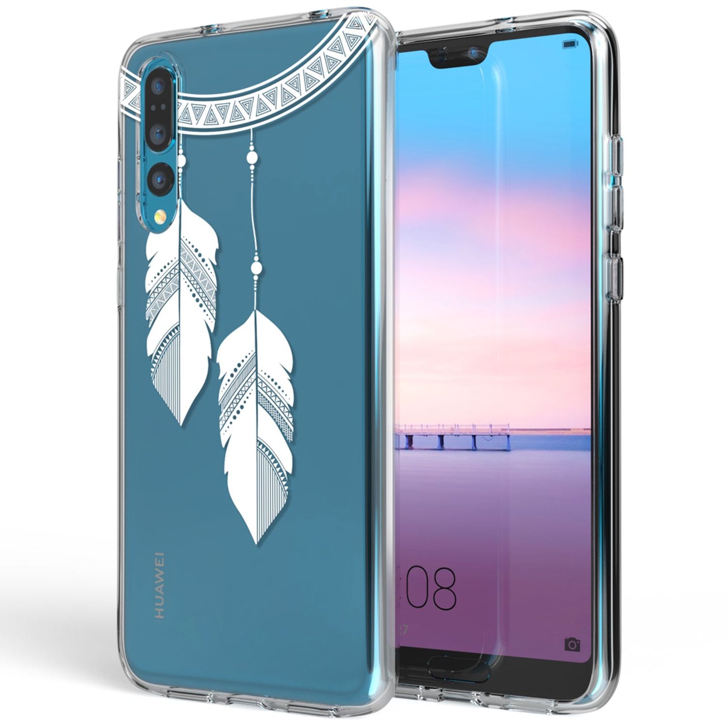 Husă din silicon pentru Huawei P20 Pro cu design, transparentă - subțire, transparentă, potrivire perfectă