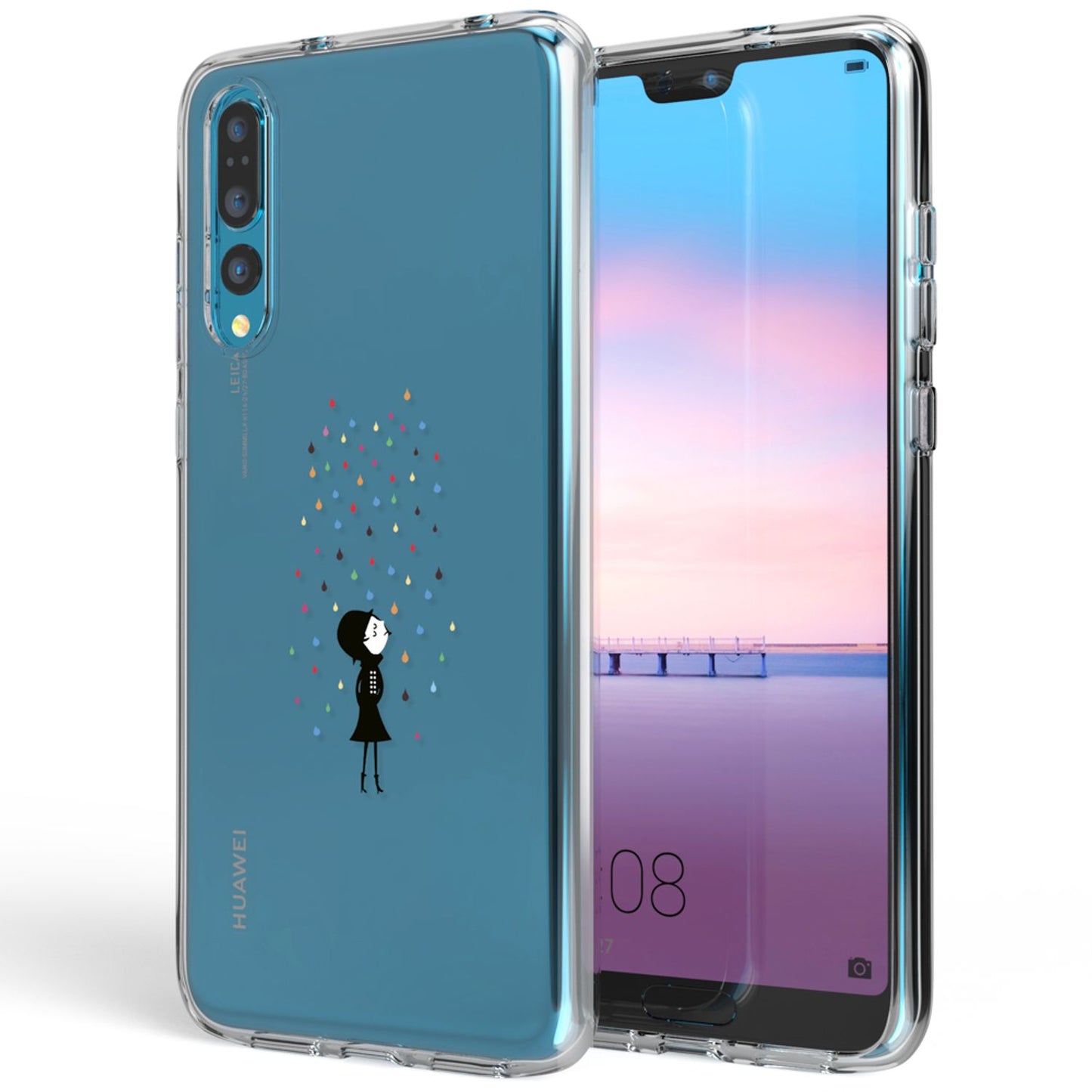 Husă din silicon pentru Huawei P20 Pro cu design, transparentă - subțire, transparentă, potrivire perfectă