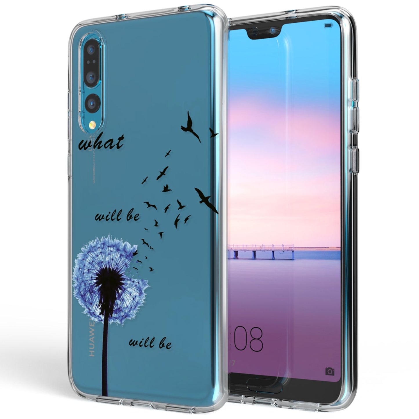 Husă din silicon pentru Huawei P20 Pro cu design, transparentă - subțire, transparentă, potrivire perfectă