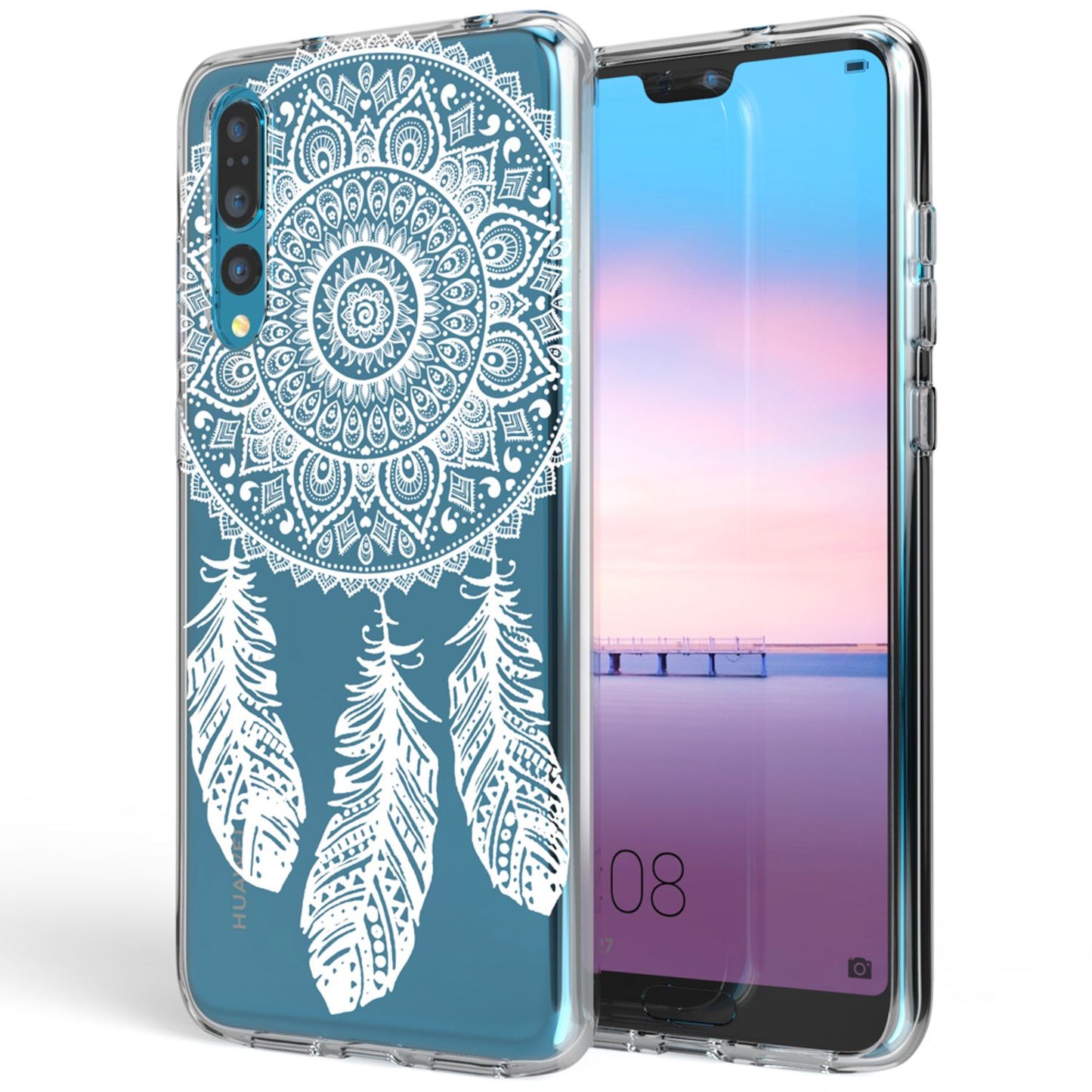 Husă din silicon pentru Huawei P20 Pro cu design, transparentă - subțire, transparentă, potrivire perfectă