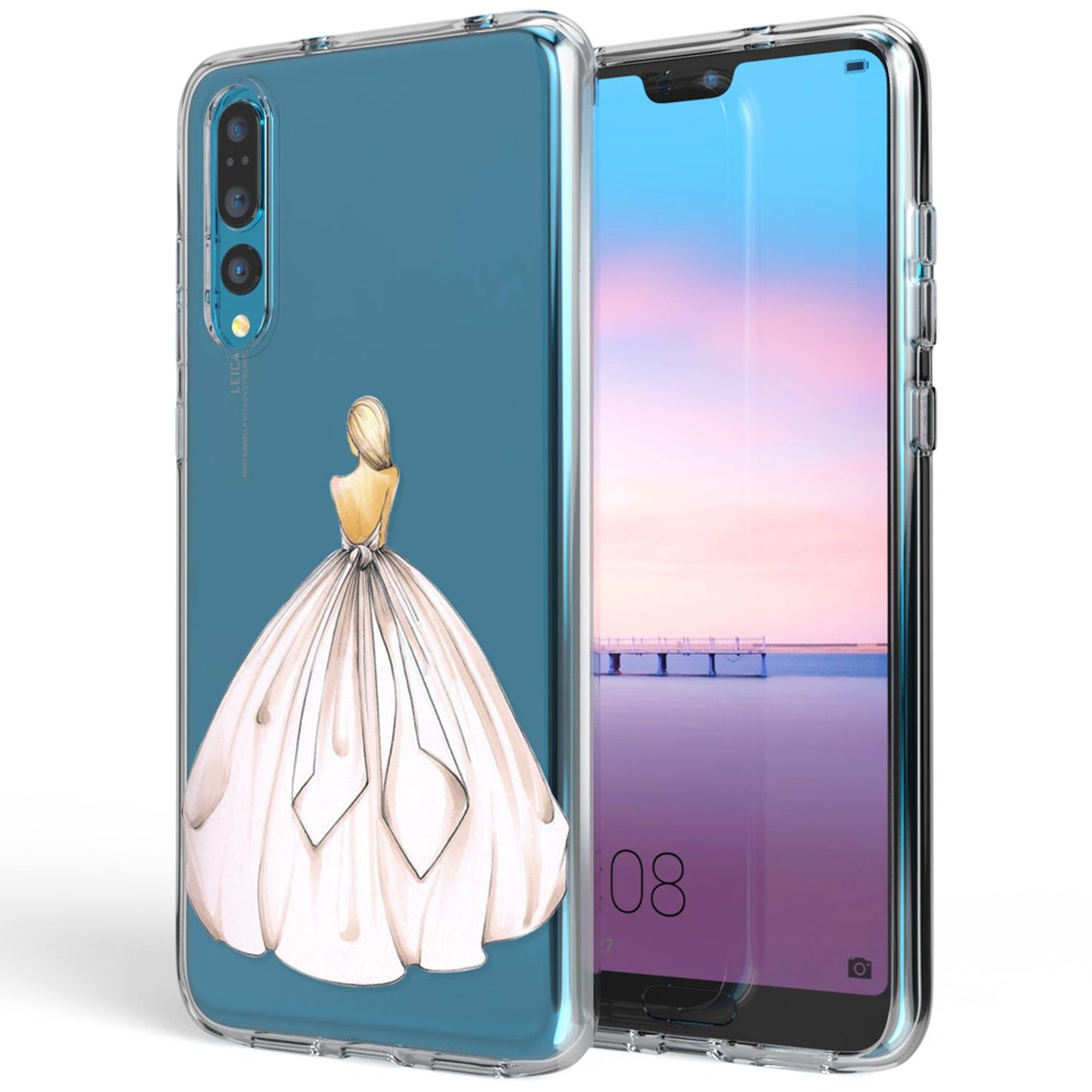 Husă din silicon pentru Huawei P20 Pro cu design, transparentă - subțire, transparentă, potrivire perfectă