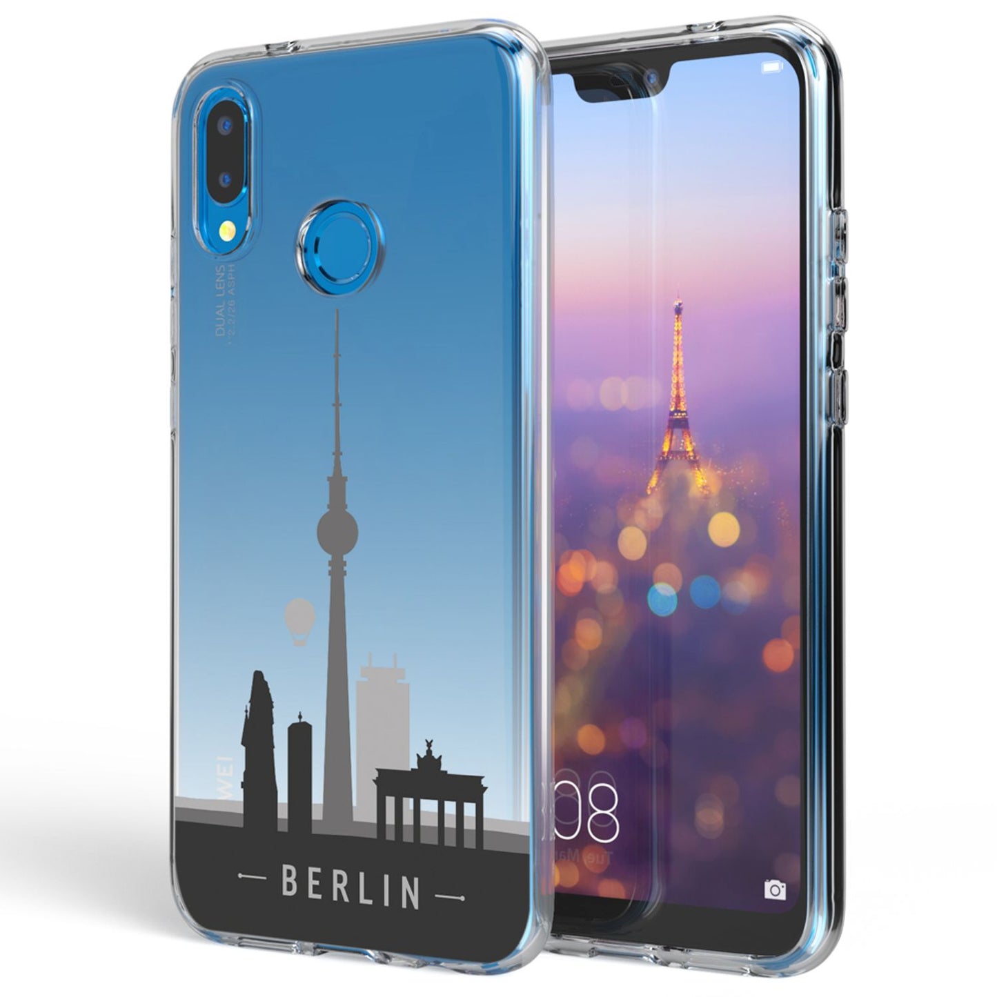 NALIA Huawei P20 Lite Hülle Slim Silikon Motiv Case - Dicke 0,7 mm; Material Silikon; Passform Huawei P20 Lite