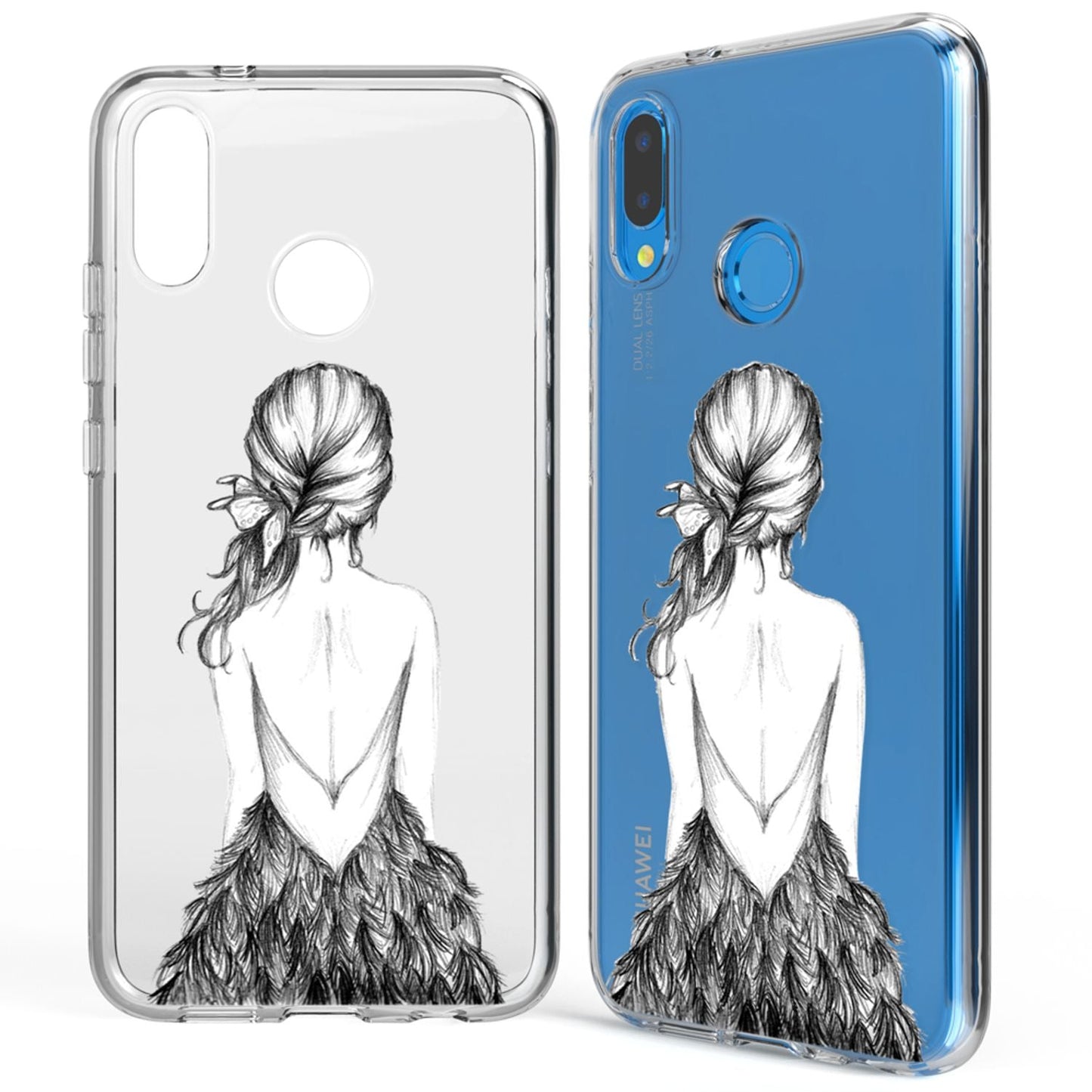 NALIA Huawei P20 Lite Hülle Slim Silikon Motiv Case - Dicke 0,7 mm; Material Silikon; Passform Huawei P20 Lite