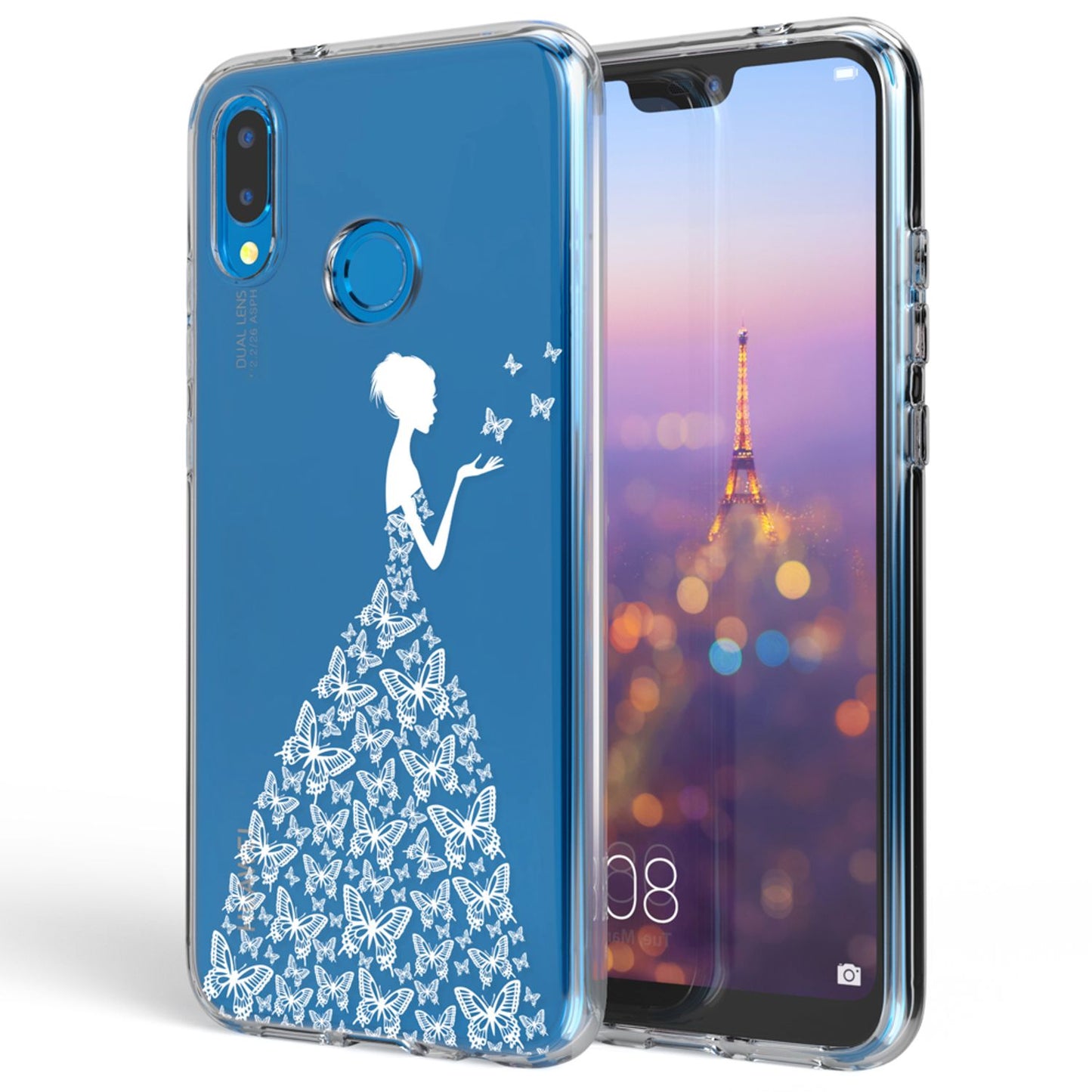 NALIA Huawei P20 Lite Hülle Slim Silikon Motiv Case - Dicke 0,7 mm; Material Silikon; Passform Huawei P20 Lite