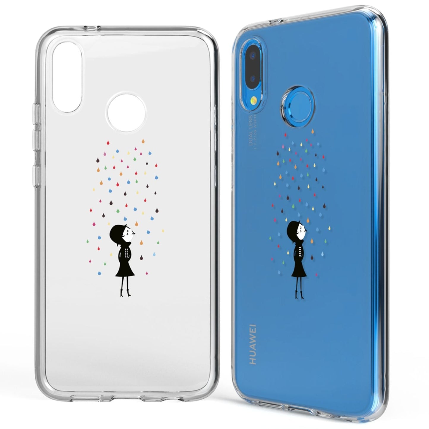 NALIA Huawei P20 Lite Hülle Slim Silikon Motiv Case - Dicke 0,7 mm; Material Silikon; Passform Huawei P20 Lite