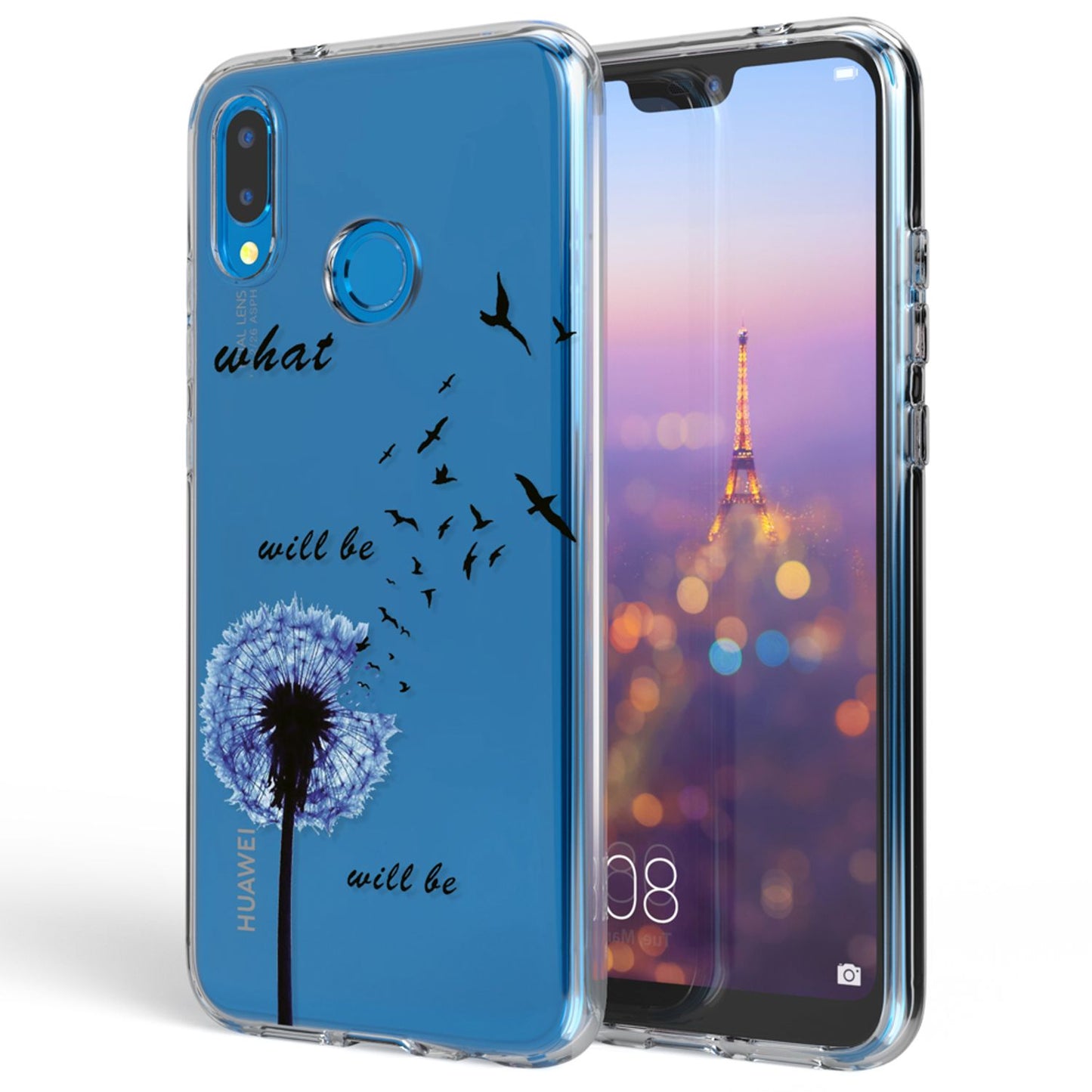 NALIA Huawei P20 Lite Hülle Slim Silikon Motiv Case - Dicke 0,7 mm; Material Silikon; Passform Huawei P20 Lite