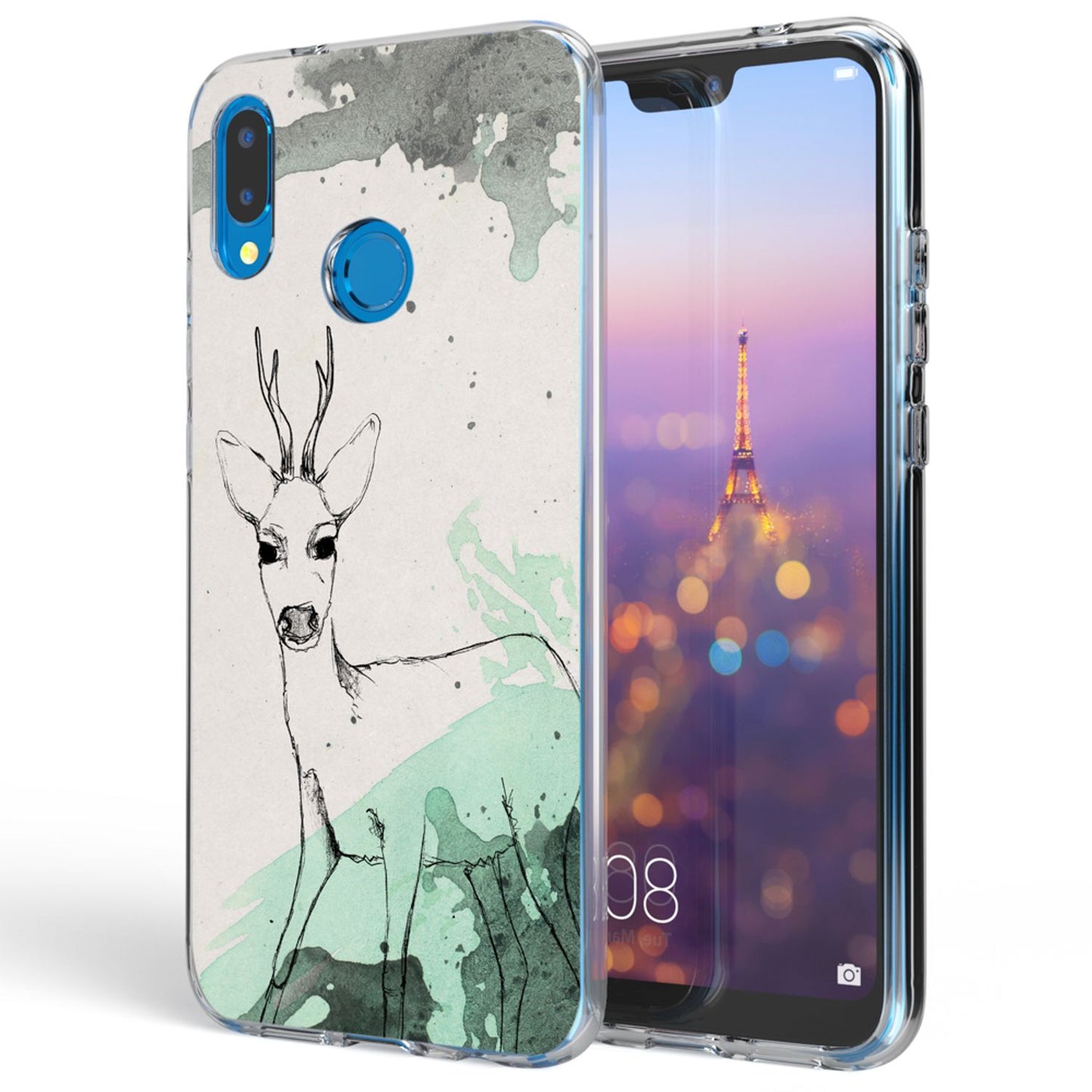 NALIA Huawei P20 Lite Hülle Slim Silikon Motiv Case - Dicke 0,7 mm; Material Silikon; Passform Huawei P20 Lite