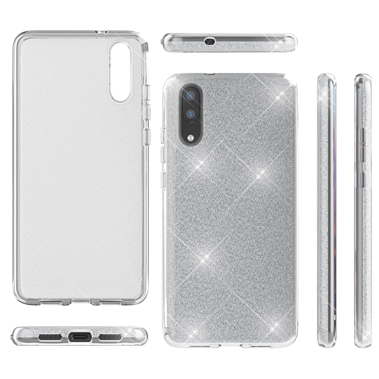 Husă de telefon Huawei P20 de la NALIA, husă din silicon cu sclipici, sclipici protector