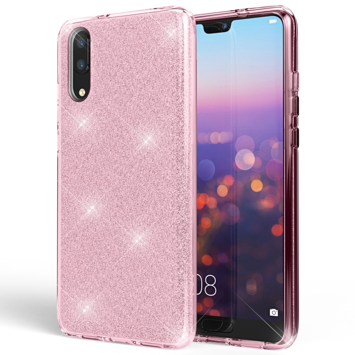 Husă de telefon Huawei P20 de la NALIA, husă din silicon cu sclipici, sclipici protector