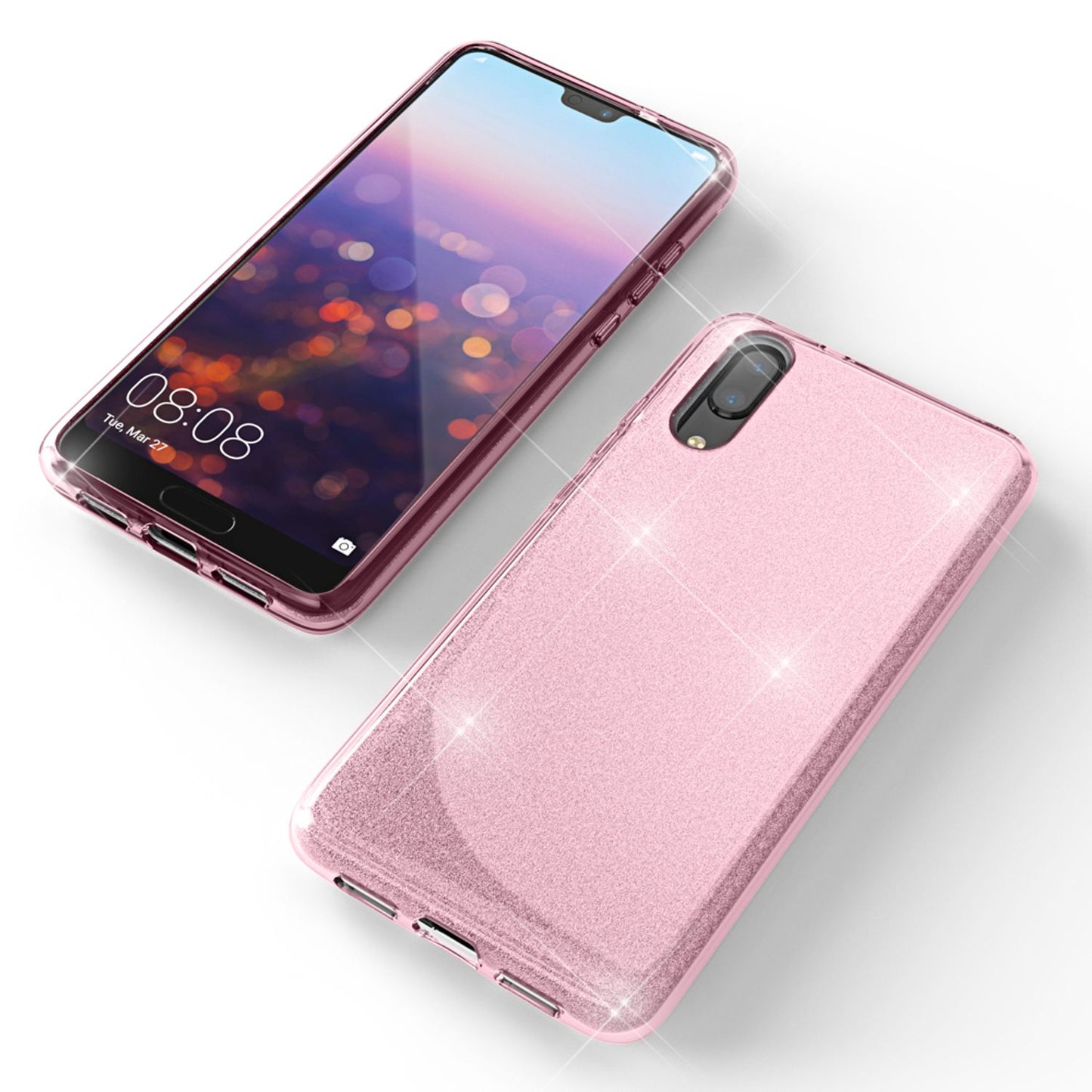 Husă de telefon Huawei P20 de la NALIA, husă din silicon cu sclipici, sclipici protector