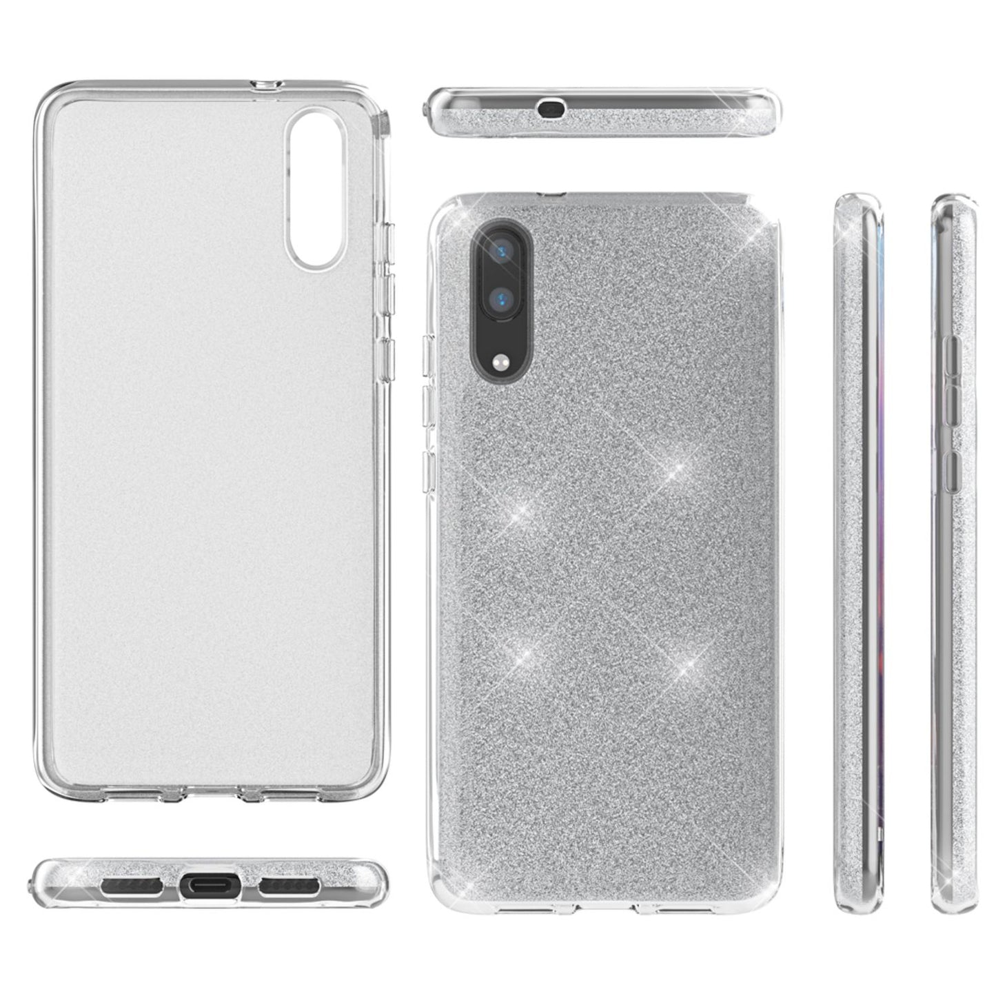 Husă de telefon Huawei P20 de la NALIA, husă din silicon cu sclipici, sclipici protector