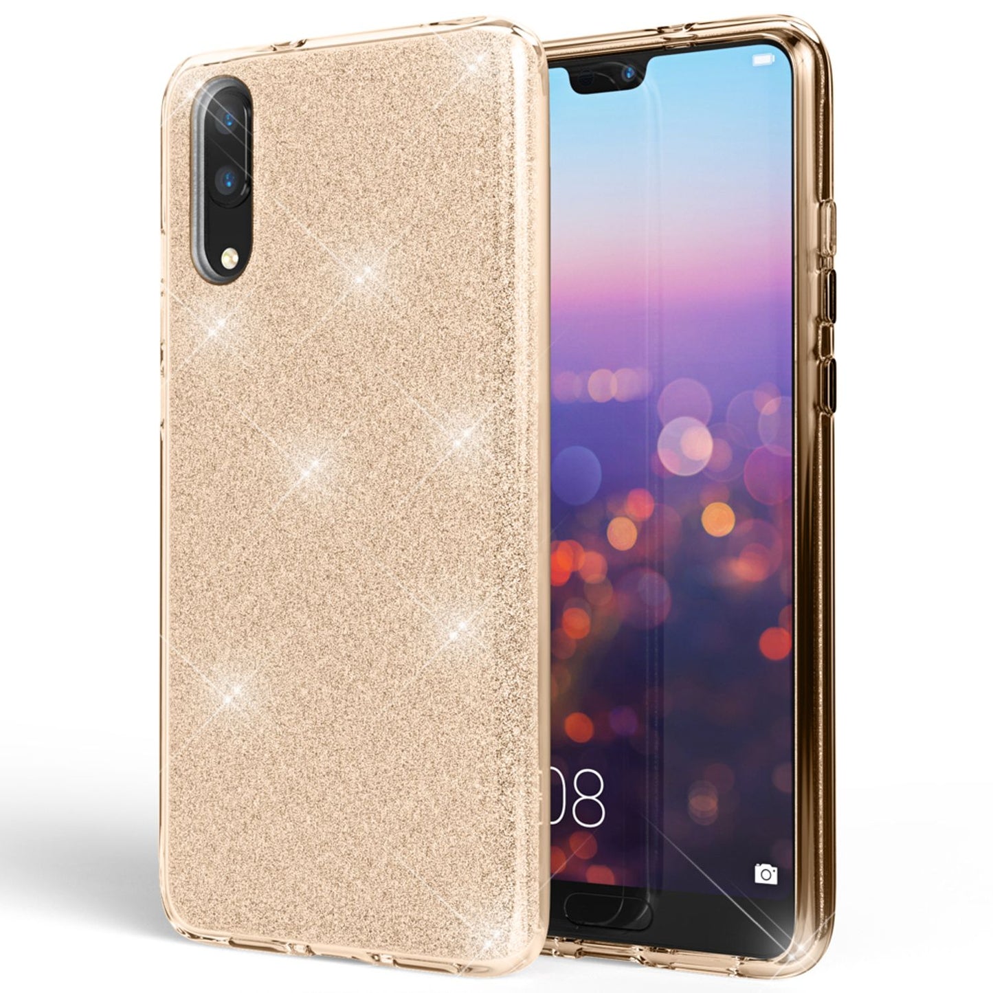 Husă de telefon Huawei P20 de la NALIA, husă din silicon cu sclipici, sclipici protector