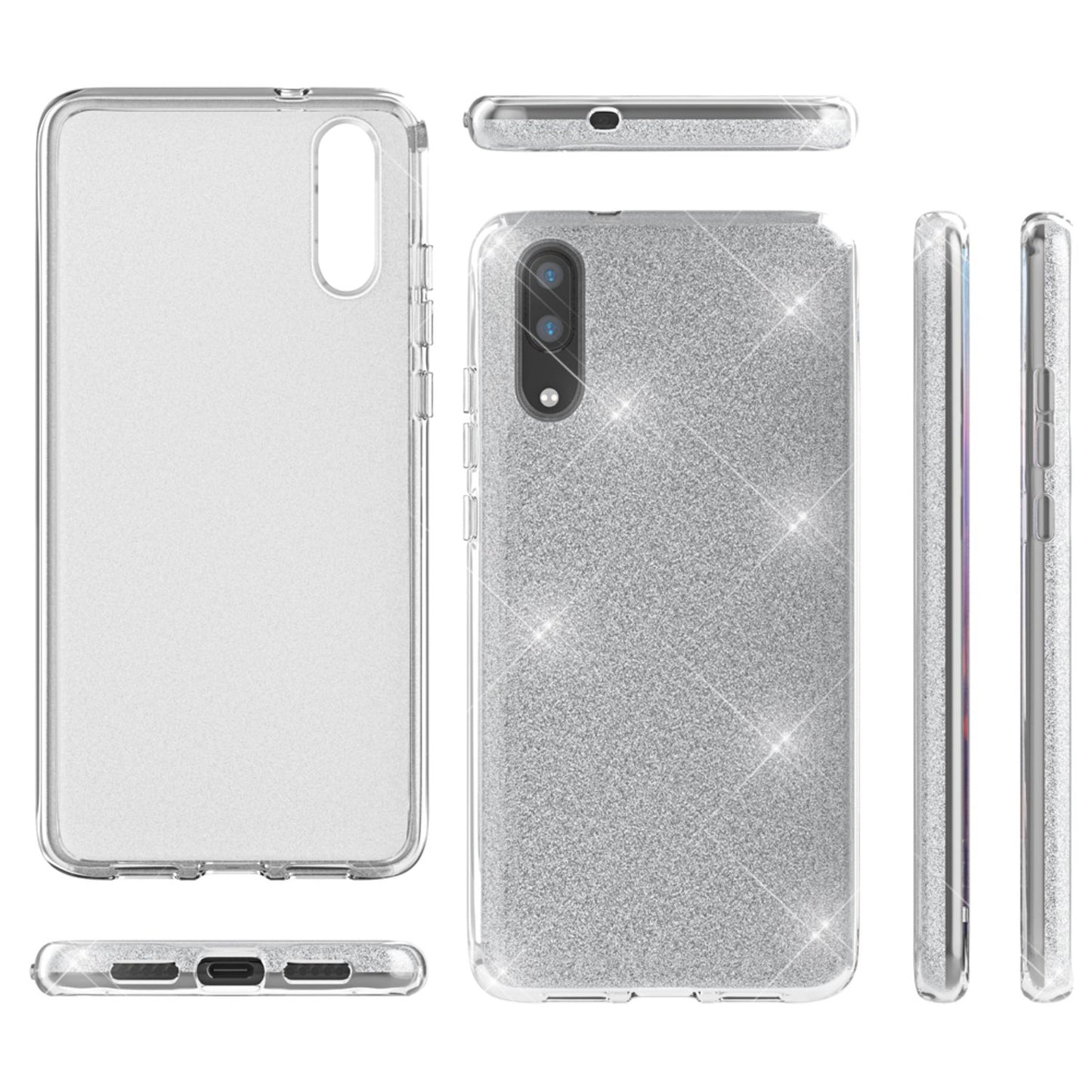Husă de telefon Huawei P20 de la NALIA, husă din silicon cu sclipici, sclipici protector