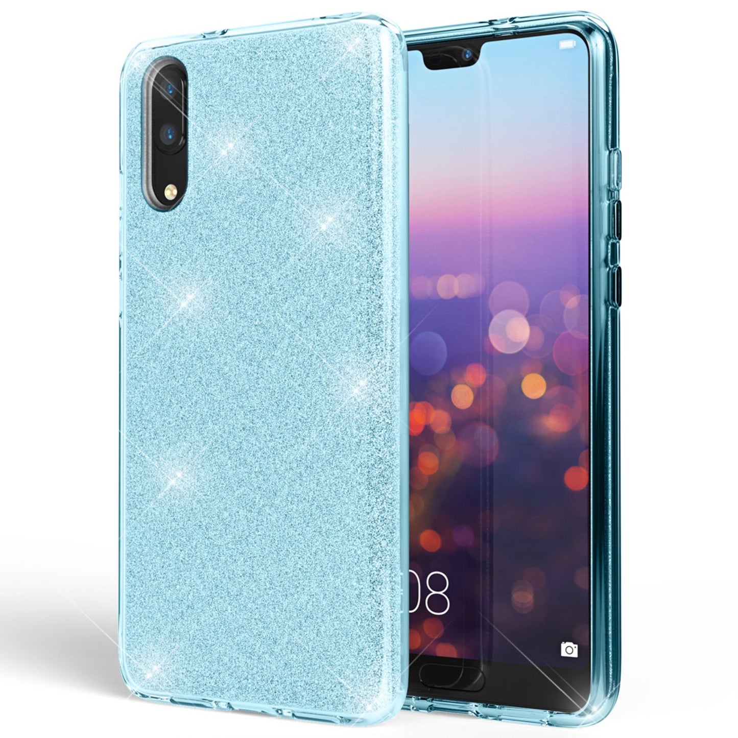 Husă de telefon Huawei P20 de la NALIA, husă din silicon cu sclipici, sclipici protector