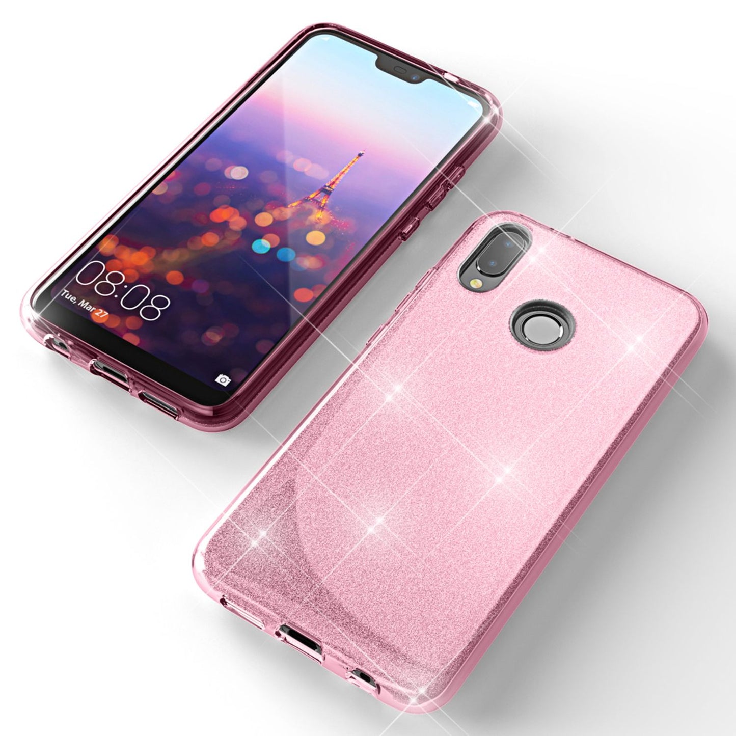 Husa Huawei P20 Lite, Husă de telefon de la NALIA, Husă spate din silicon cu sclipici