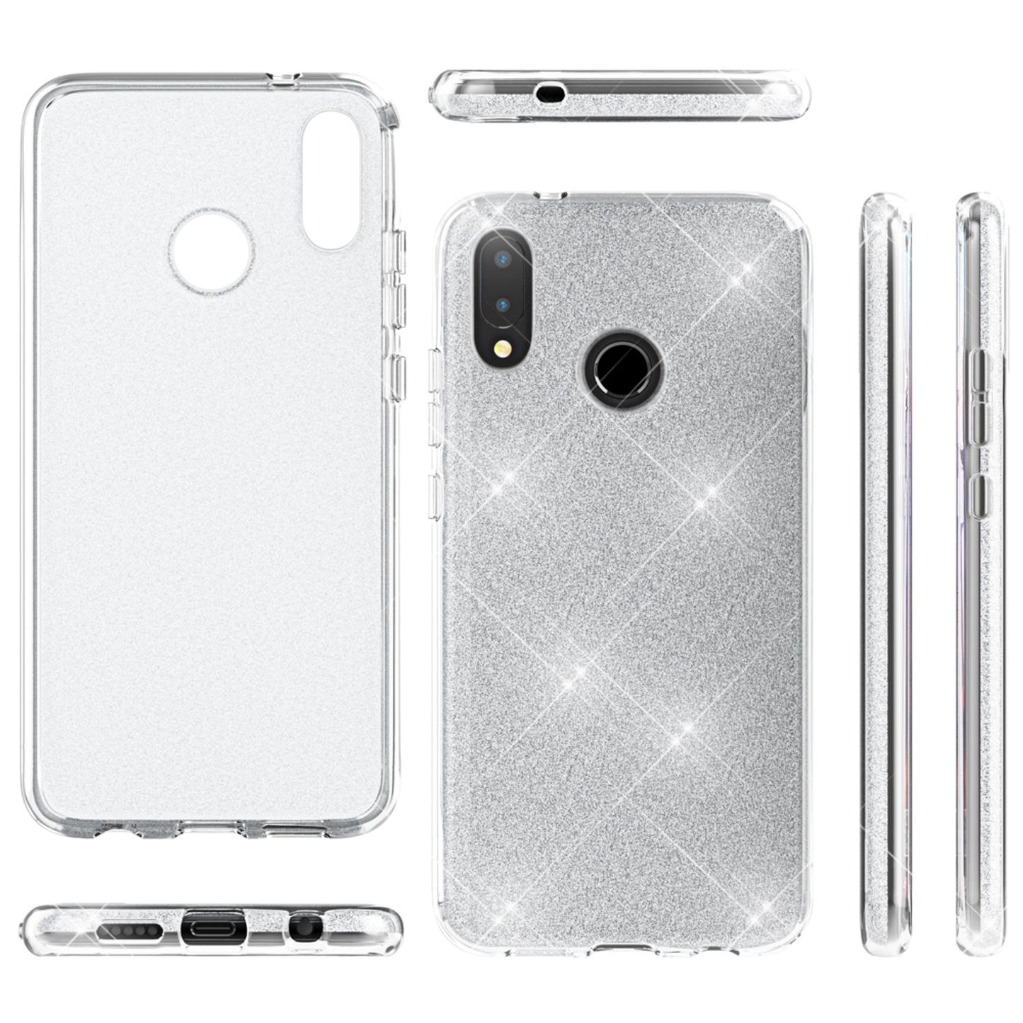 Husa Huawei P20 Lite, Husă de telefon de la NALIA, Husă spate din silicon cu sclipici