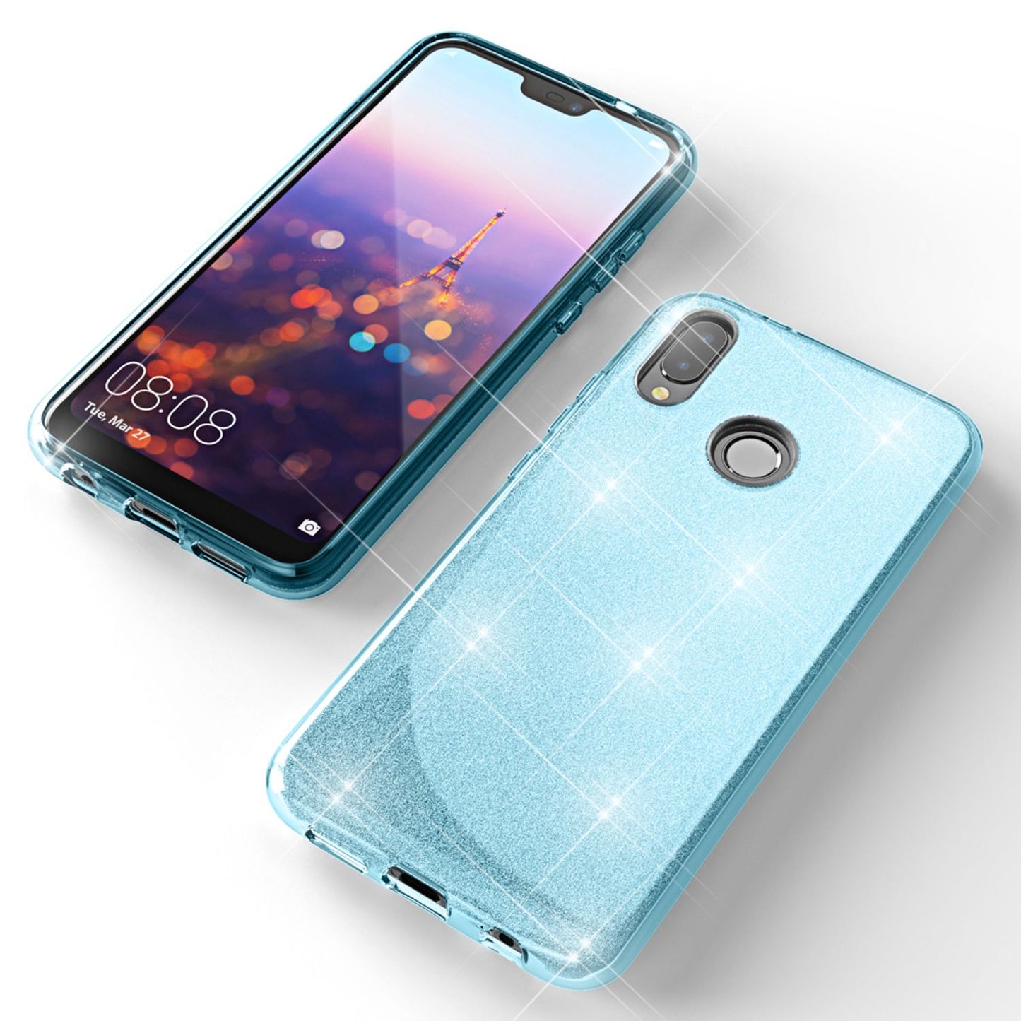 Husa Huawei P20 Lite, Husă de telefon de la NALIA, Husă spate din silicon cu sclipici