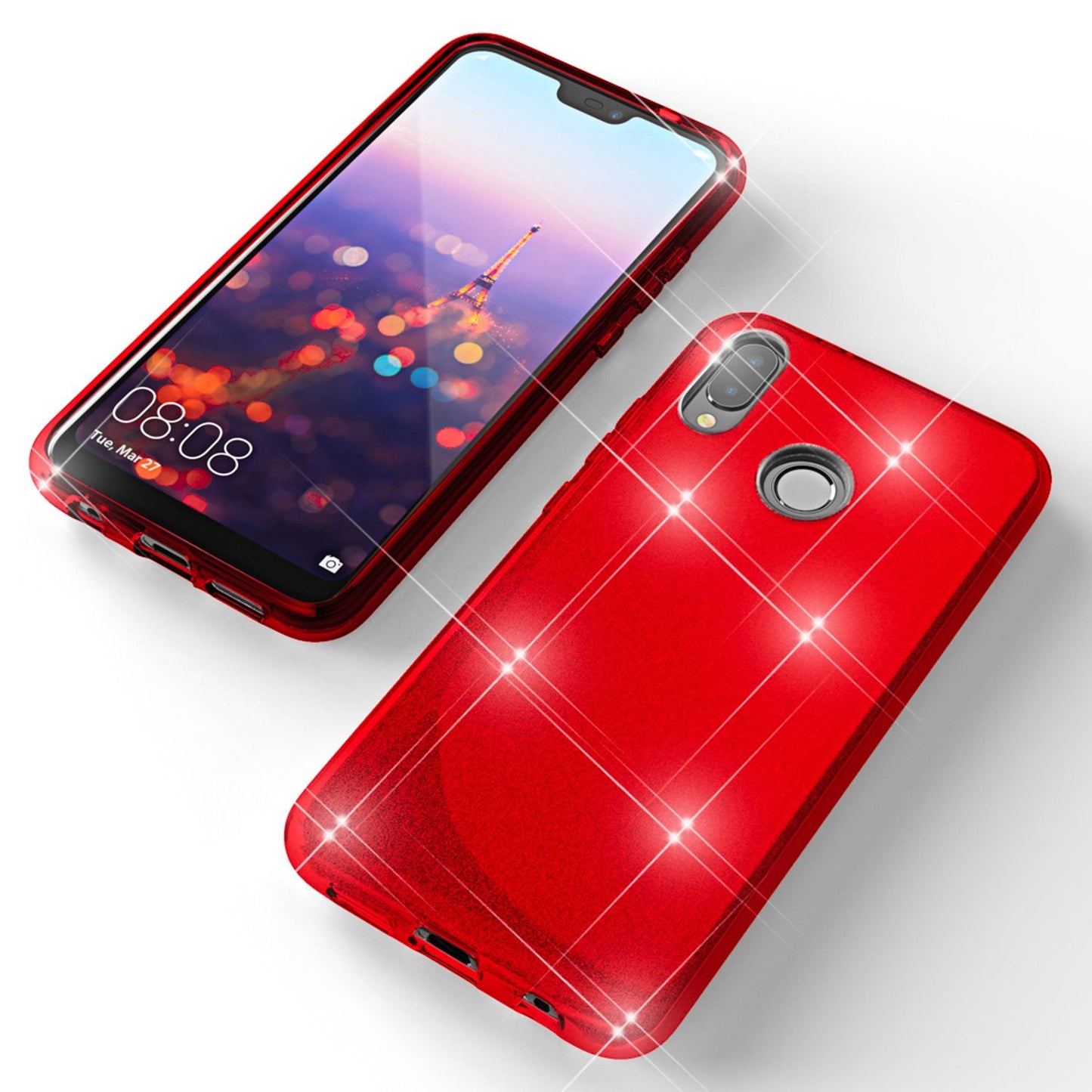 Husa Huawei P20 Lite, Husă de telefon de la NALIA, Husă spate din silicon cu sclipici