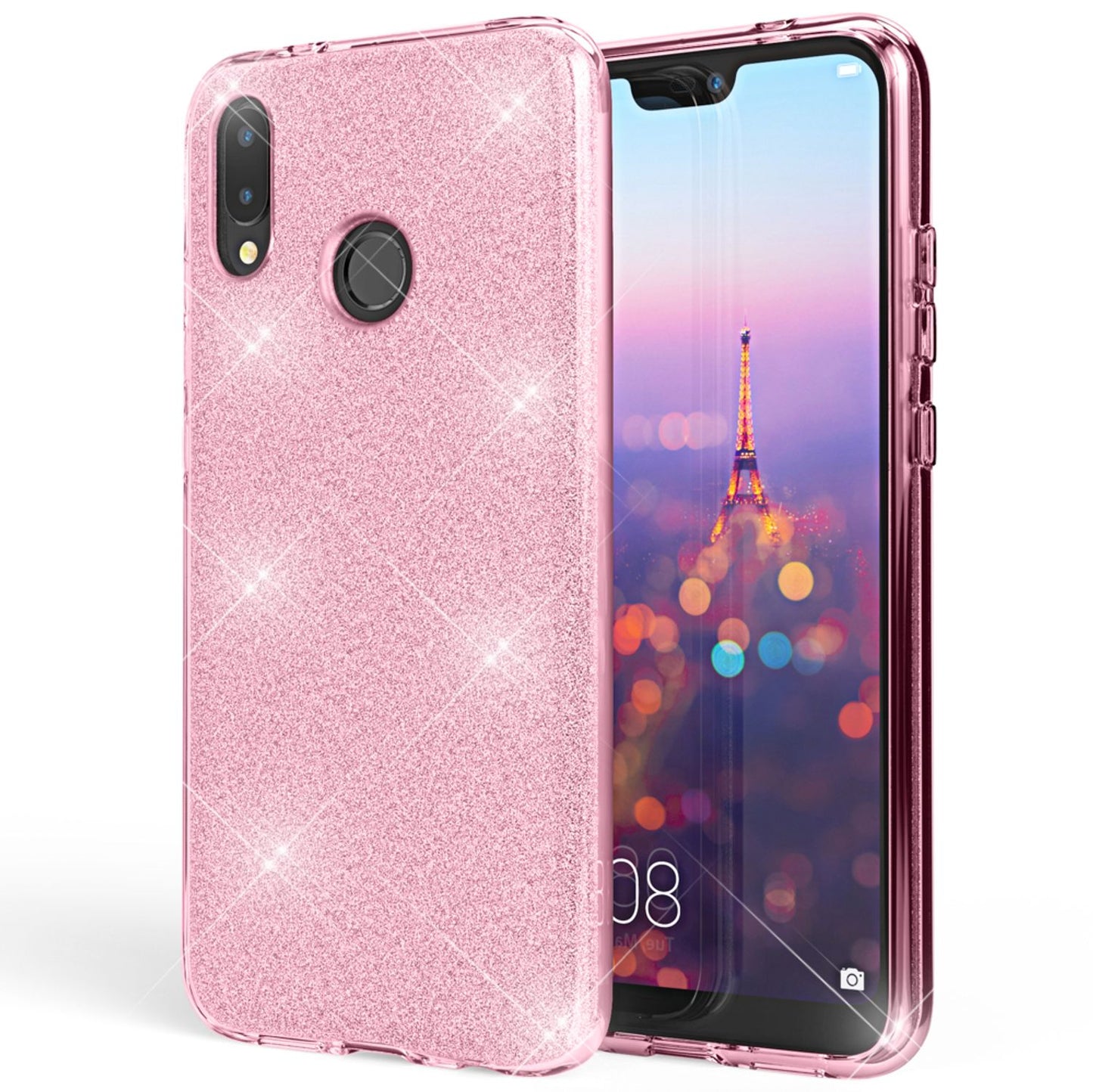 Husa Huawei P20 Lite, Husă de telefon de la NALIA, Husă spate din silicon cu sclipici