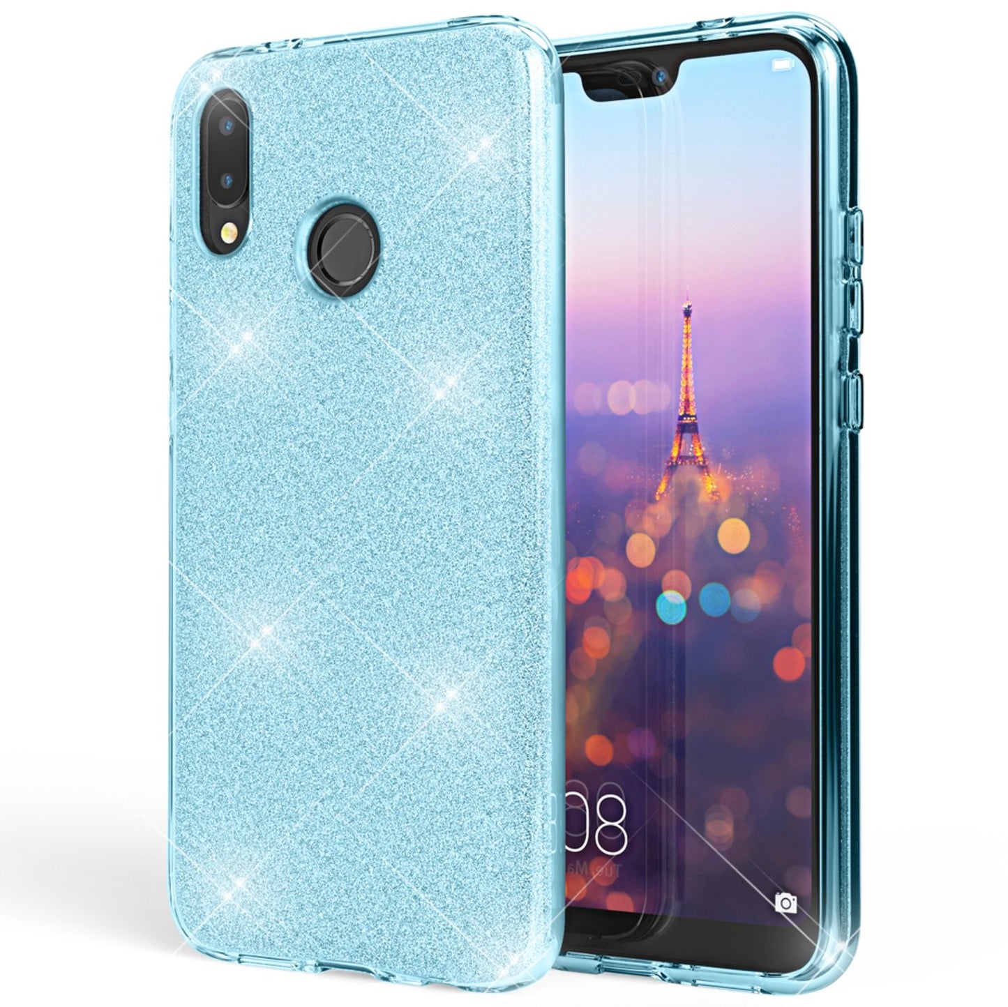 Husa Huawei P20 Lite, Husă de telefon de la NALIA, Husă spate din silicon cu sclipici