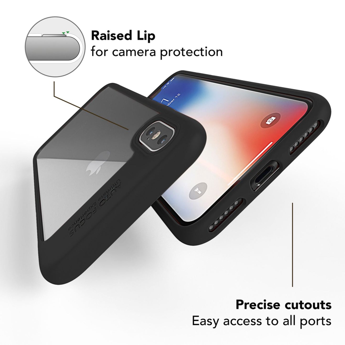 NALIA Hülle für iPhone X XS, Slim Hard Case Handy Schutz Back Cover Bumper Etui