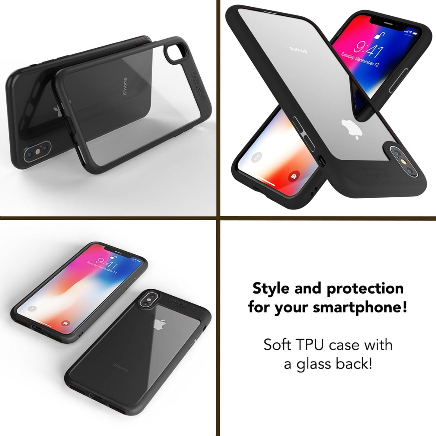 NALIA Hülle für iPhone X XS, Slim Hard Case Handy Schutz Back Cover Bumper Etui