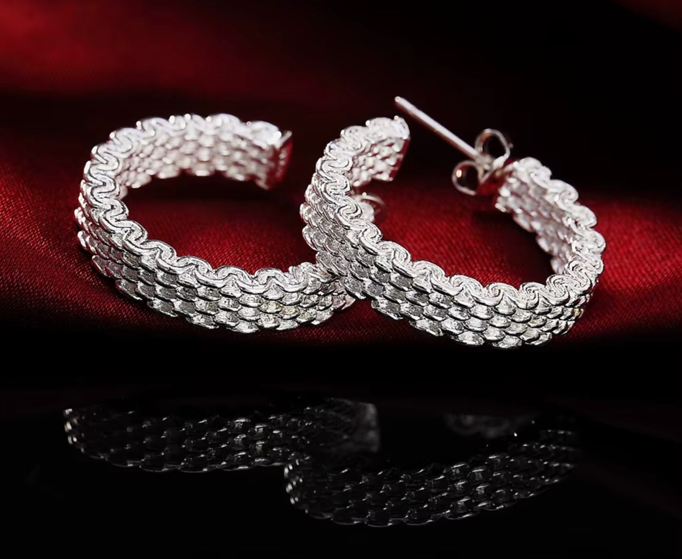 Cercei din argint 925, cercei rotunzi, 2,0 cm