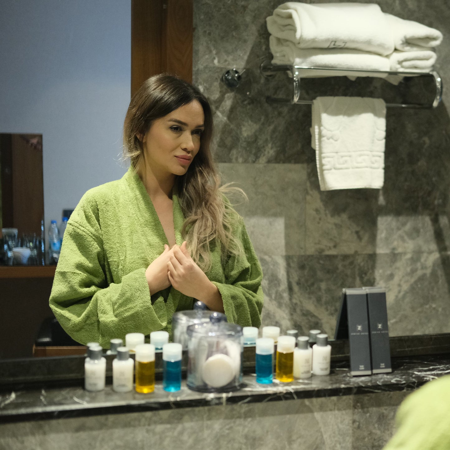 100% Organic Cotton Unisex Bathrobe - Olive Green