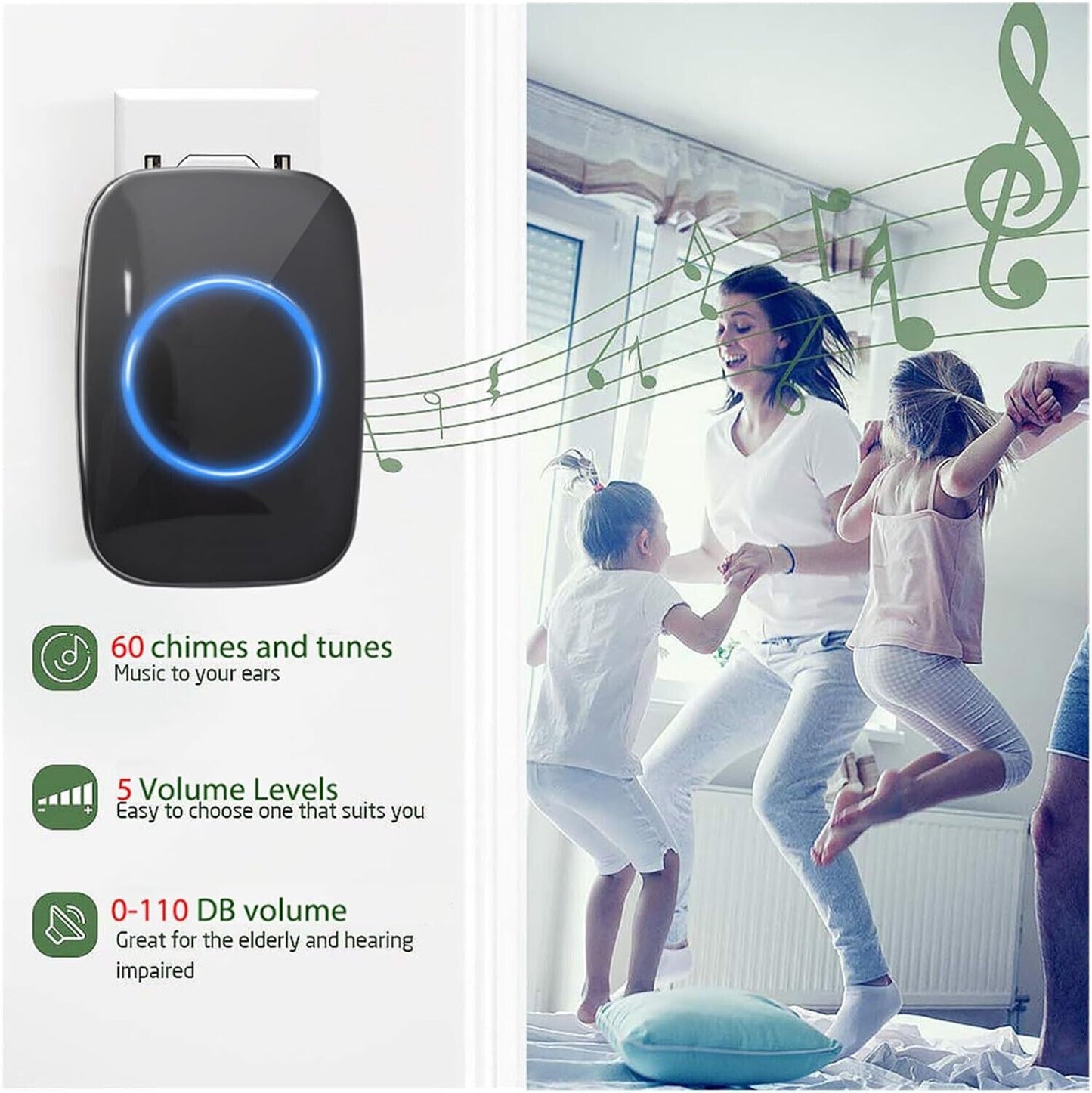 Style A Klingel 1-zu-1 - Speicher 58 Töne, Größe, Lautstärke 115 dB