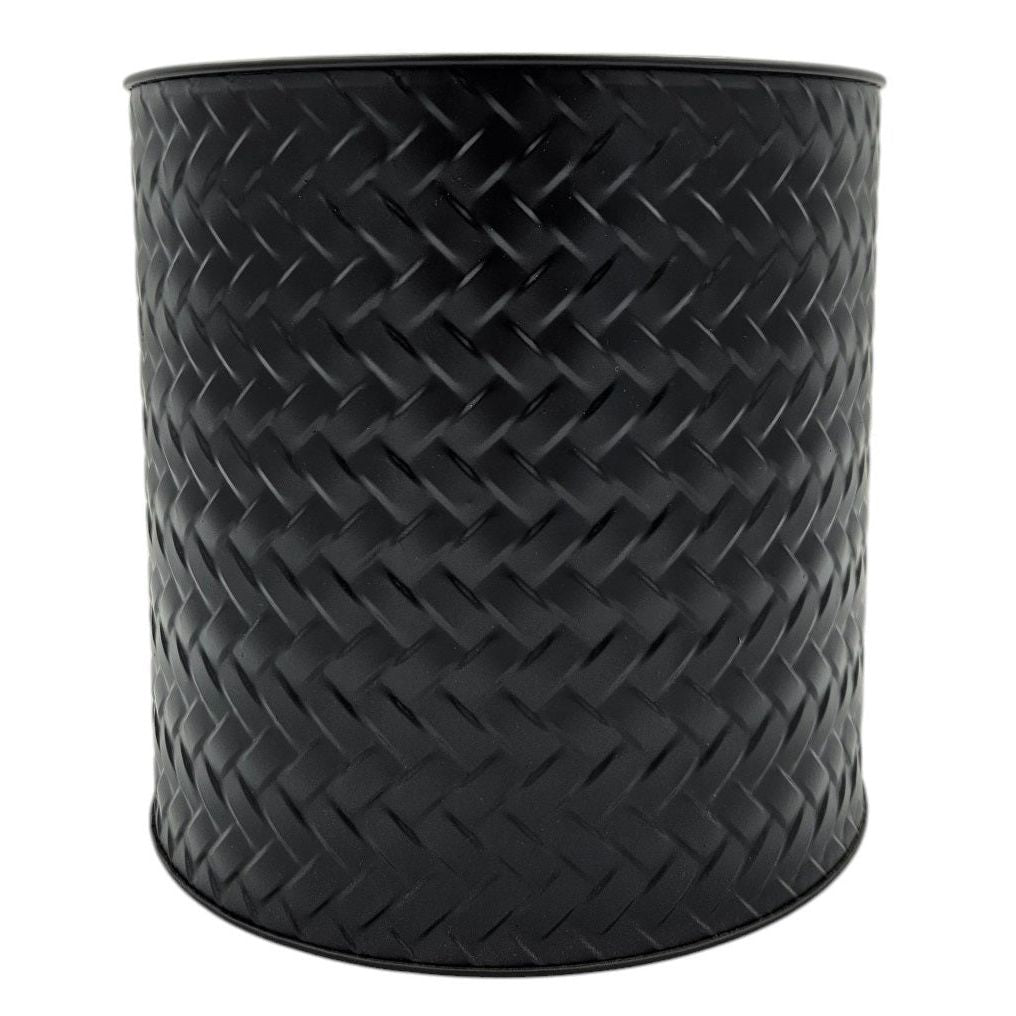 Blumentopf Rund Flechtoptik - Größen 17 20 23 cm Metall Matt