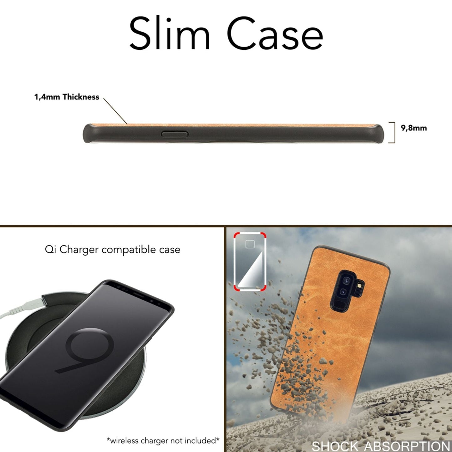 Samsung Galaxy S9 Plus Kunstleder Hülle von NALIA, Schutzhülle Dünne Handy Hülle