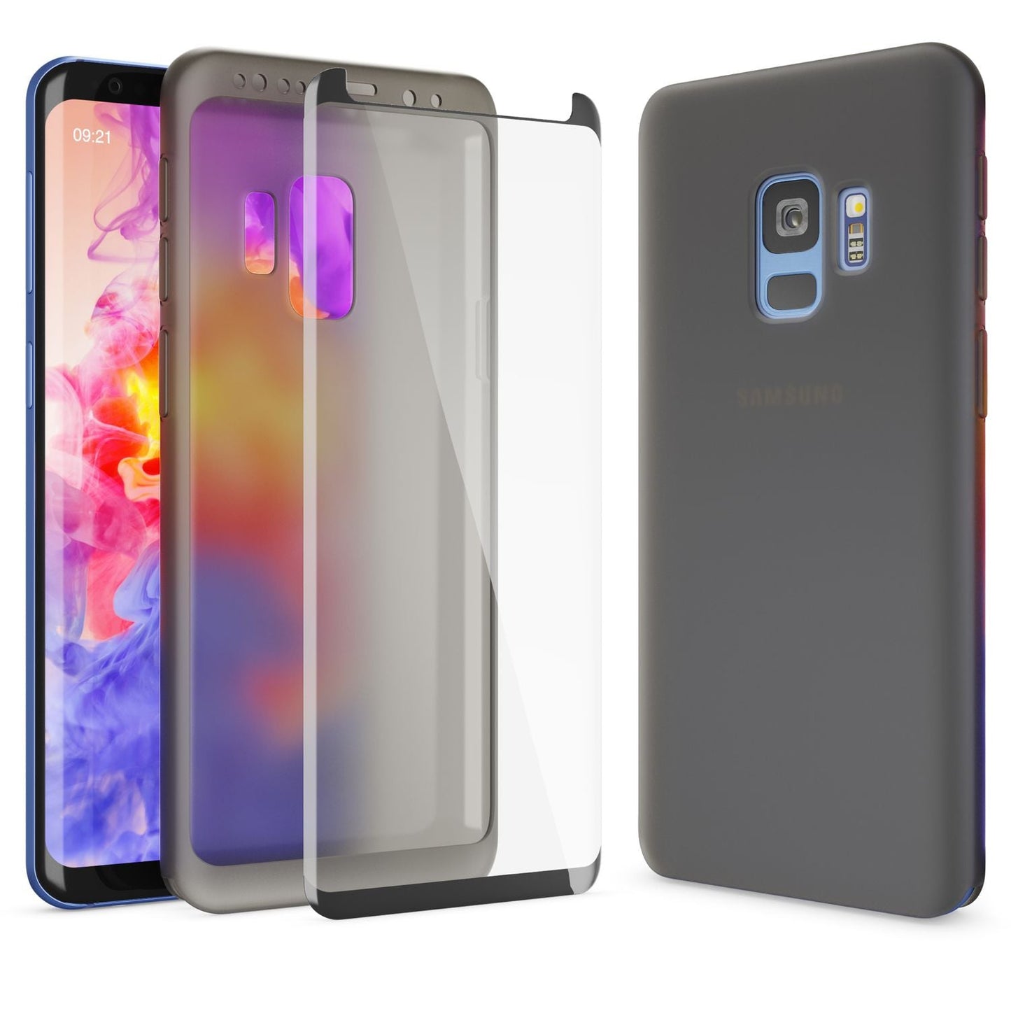 Husă NALIA cu protecție completă la 360 de grade - silicon grosime 0,8 mm, protecție ecran transparentă, compatibilă cu Samsung Galaxy S9