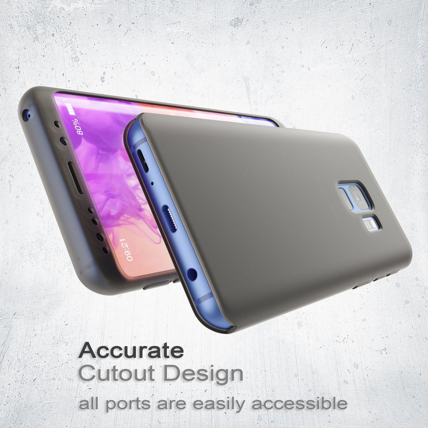 Husă NALIA cu protecție completă la 360 de grade - silicon grosime 0,8 mm, protecție ecran transparentă, compatibilă cu Samsung Galaxy S9