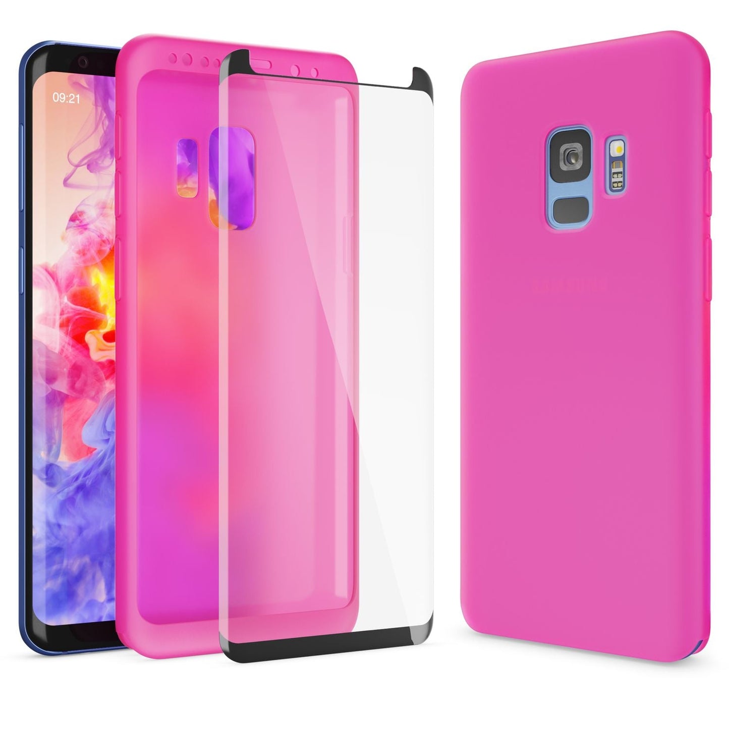 Husă NALIA cu protecție completă la 360 de grade - silicon grosime 0,8 mm, protecție ecran transparentă, compatibilă cu Samsung Galaxy S9
