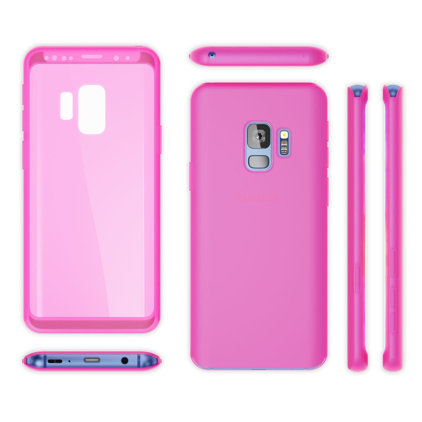 Husă NALIA cu protecție completă la 360 de grade - silicon grosime 0,8 mm, protecție ecran transparentă, compatibilă cu Samsung Galaxy S9