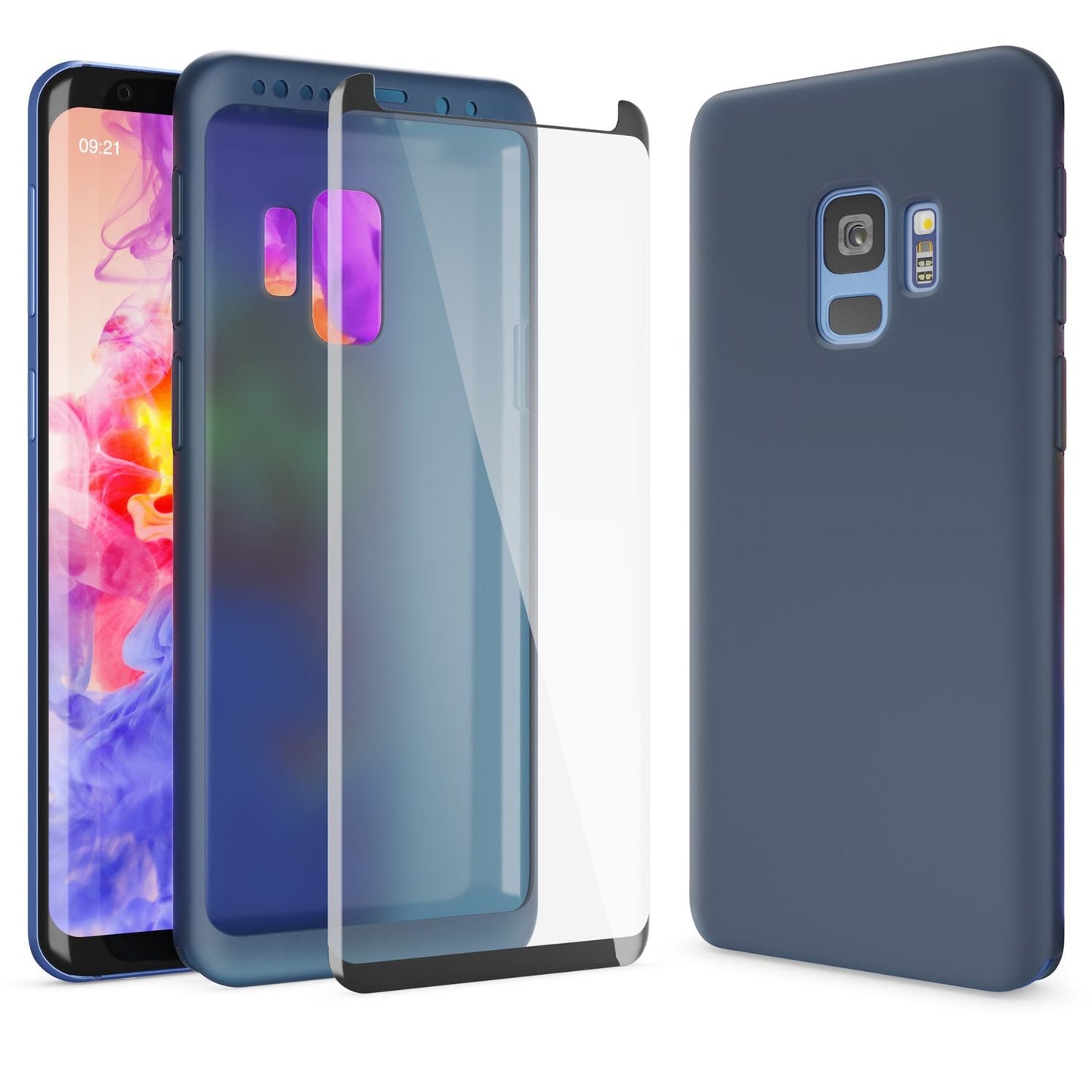 Husă NALIA cu protecție completă la 360 de grade - silicon grosime 0,8 mm, protecție ecran transparentă, compatibilă cu Samsung Galaxy S9