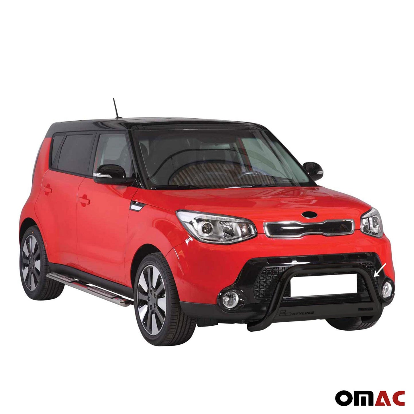 Bară de protecție/buton față pentru Kia Soul 2013-2017, ø63mm, oțel, negru, protecție