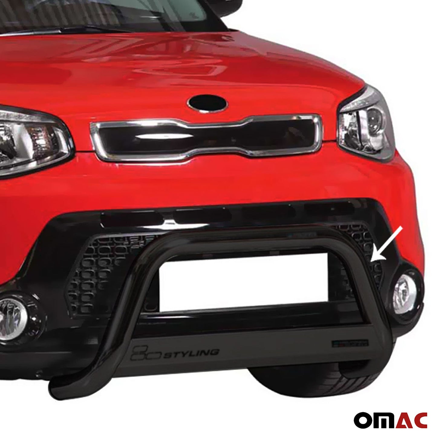 Bară de protecție/buton față pentru Kia Soul 2013-2017, ø63mm, oțel, negru, protecție