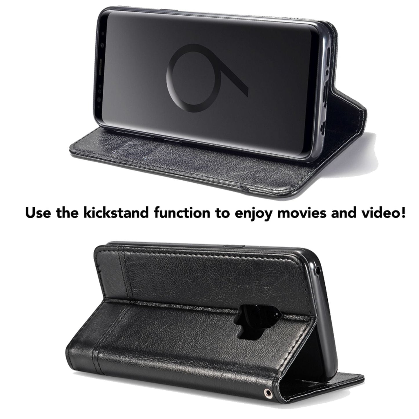 Samsung Galaxy S9 Plus Klapp Hülle von NALIA, Handy Flip Case Kunstleder Cover