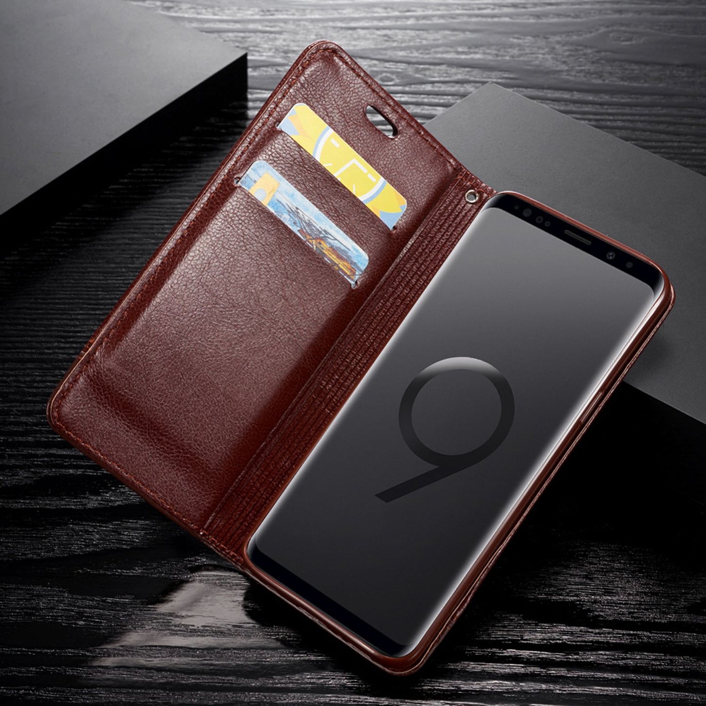 Samsung Galaxy S9 Plus Klapp Hülle von NALIA, Handy Flip Case Kunstleder Cover