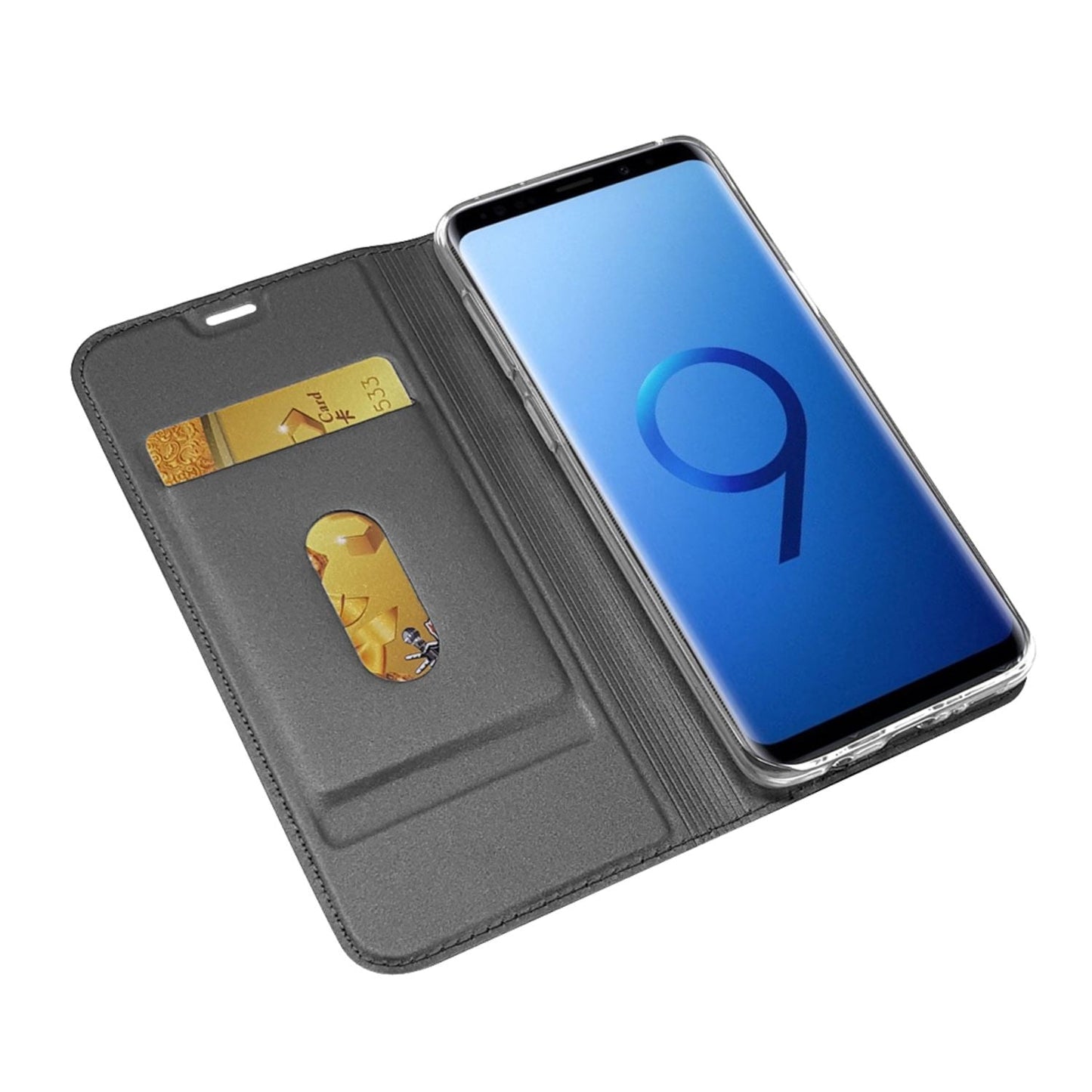 Samsung Galaxy S9 Hülle Klapphülle von NALIA, Slim Kickstand Handyhülle Flip-Case Cover