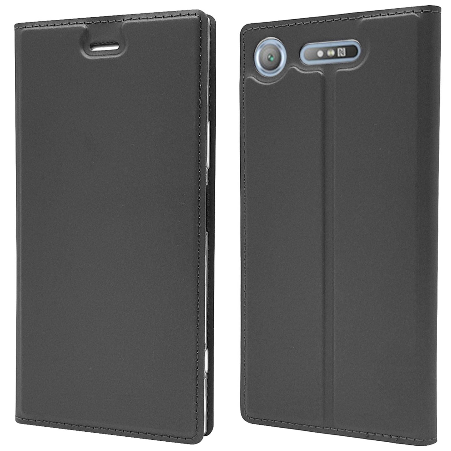 Nalia Sony Xperia XZ1 Hülle Flipcase Kickstand Slim - Kunstleder Magnetverschluss Dünn