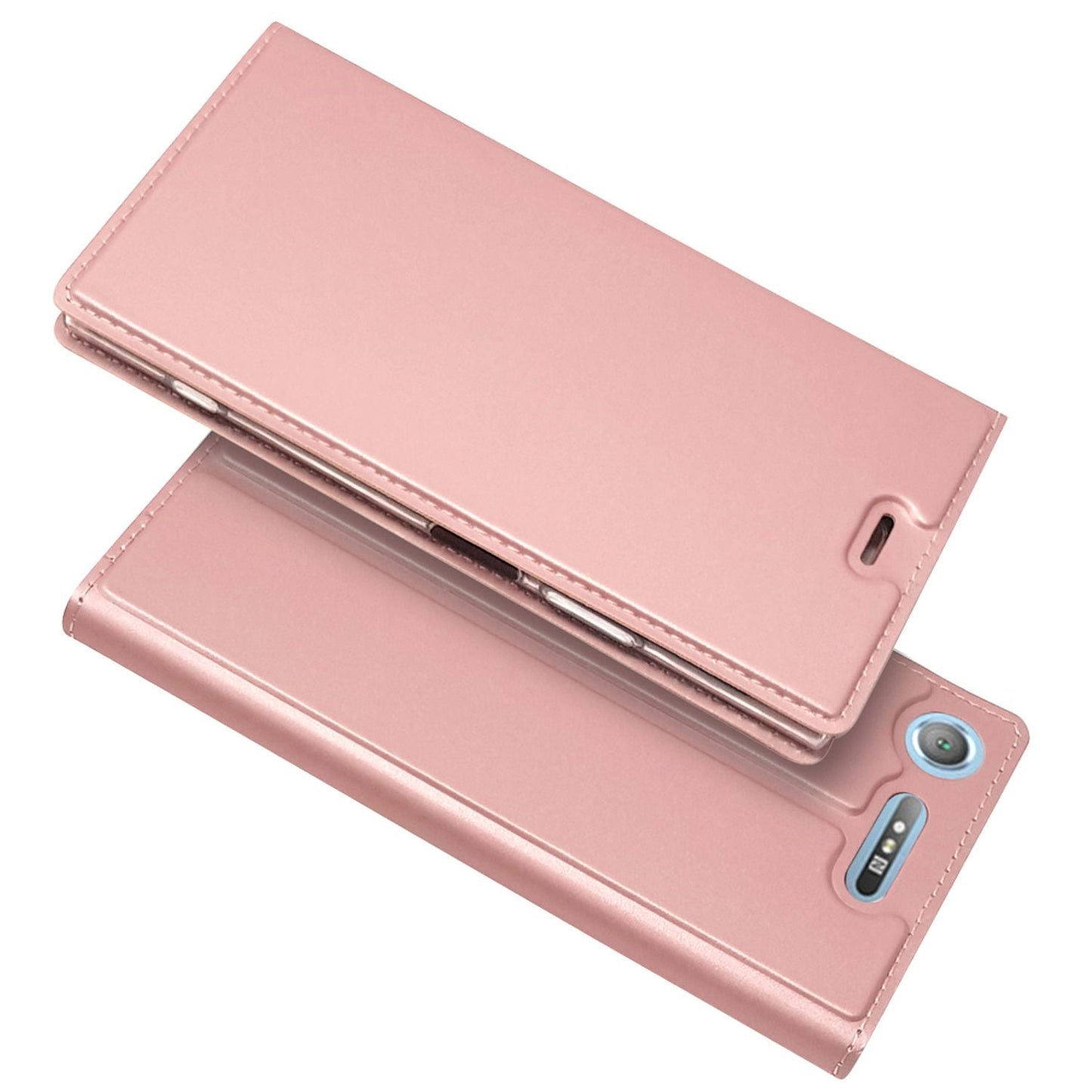 Nalia Sony Xperia XZ1 Hülle Flipcase Kickstand Slim - Kunstleder Magnetverschluss Dünn