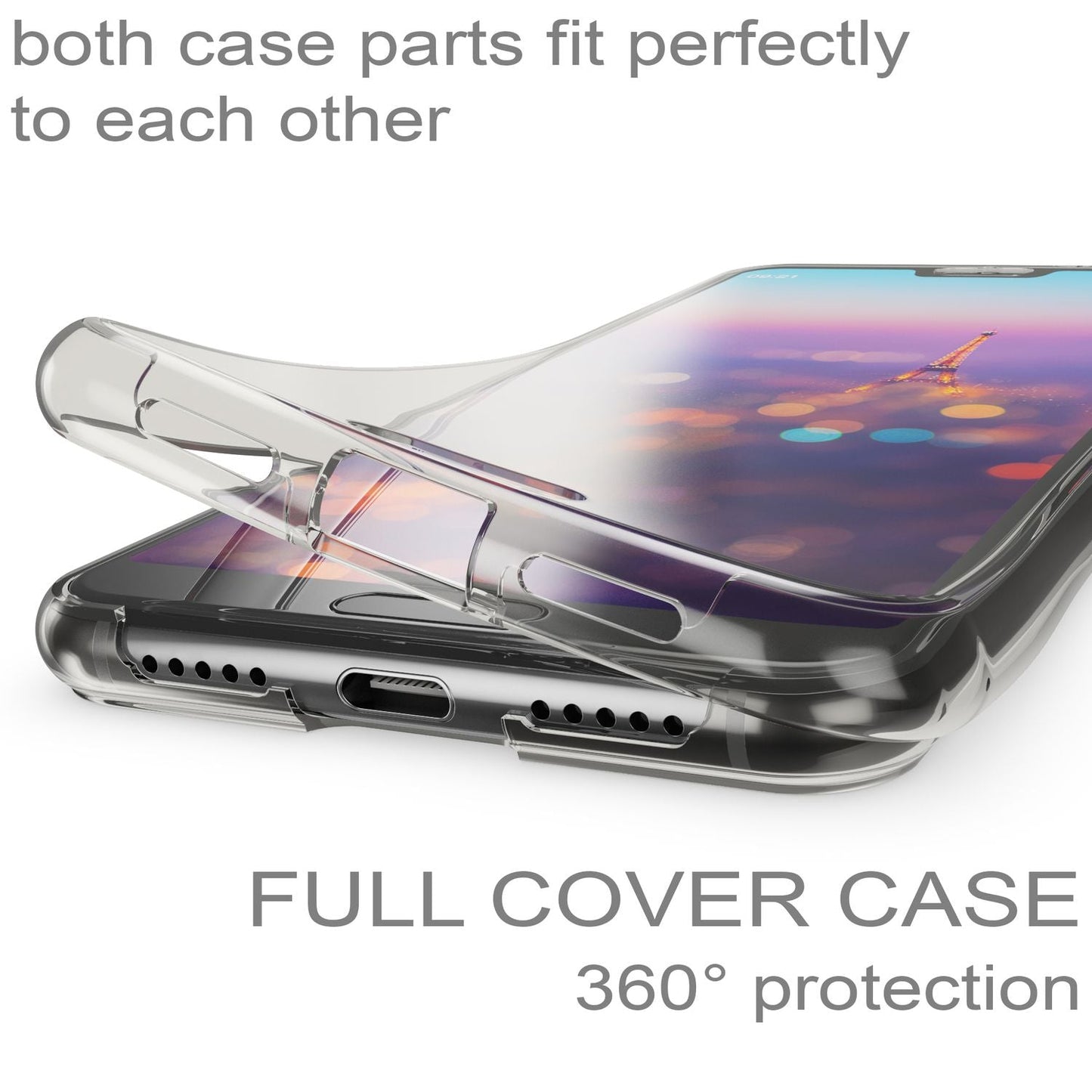 Husă Huawei P20 NALIA 360 de grade, husă de protecție premium cu protecție integrală - protecție completă din silicon subțire