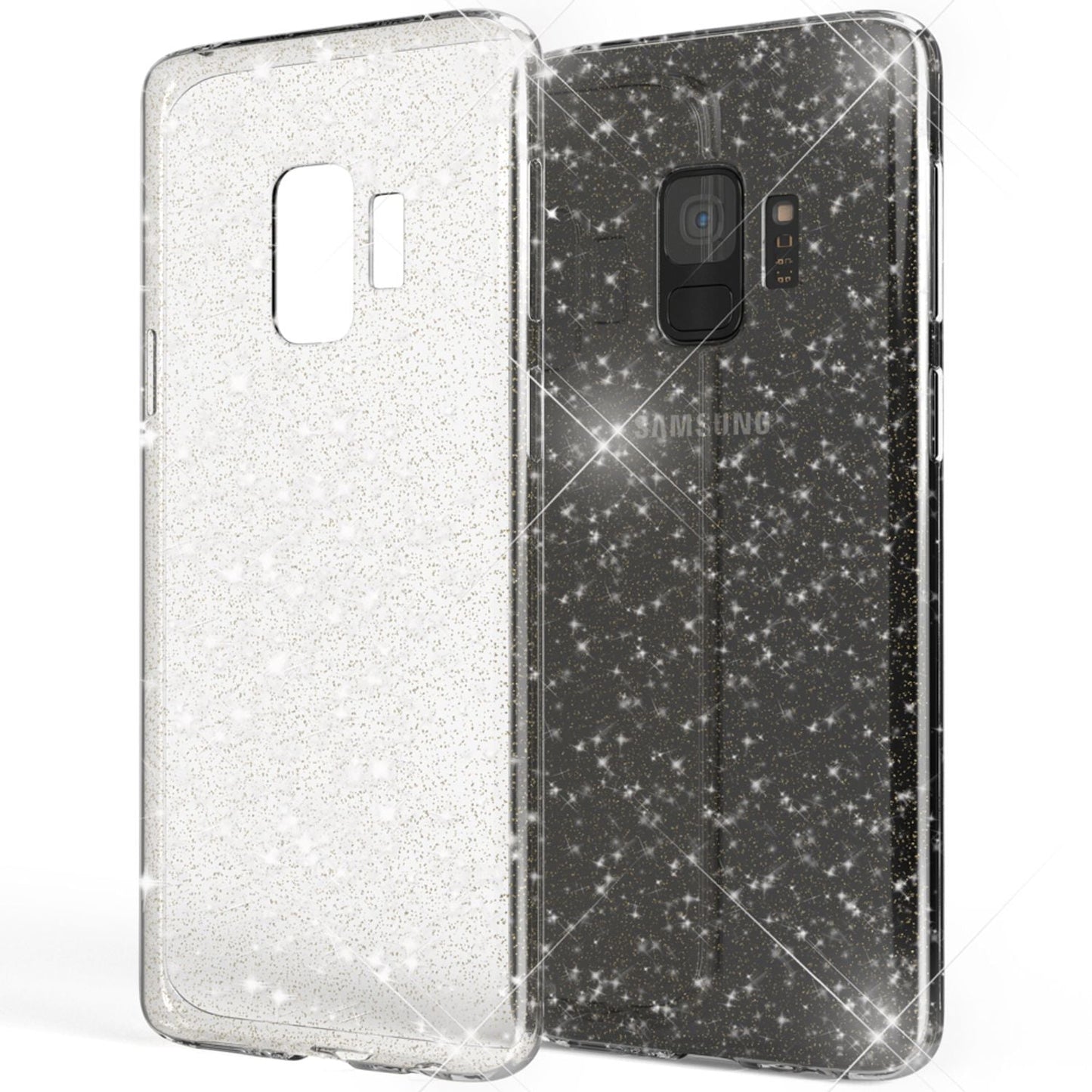 NALIA Glitter Handy Hülle für Samsung Galaxy S9, Glitzer Silikon Case Cover