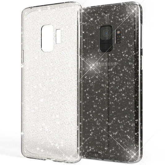 NALIA Glitter Handy Hülle für Samsung Galaxy S9, Glitzer Silikon Case Cover