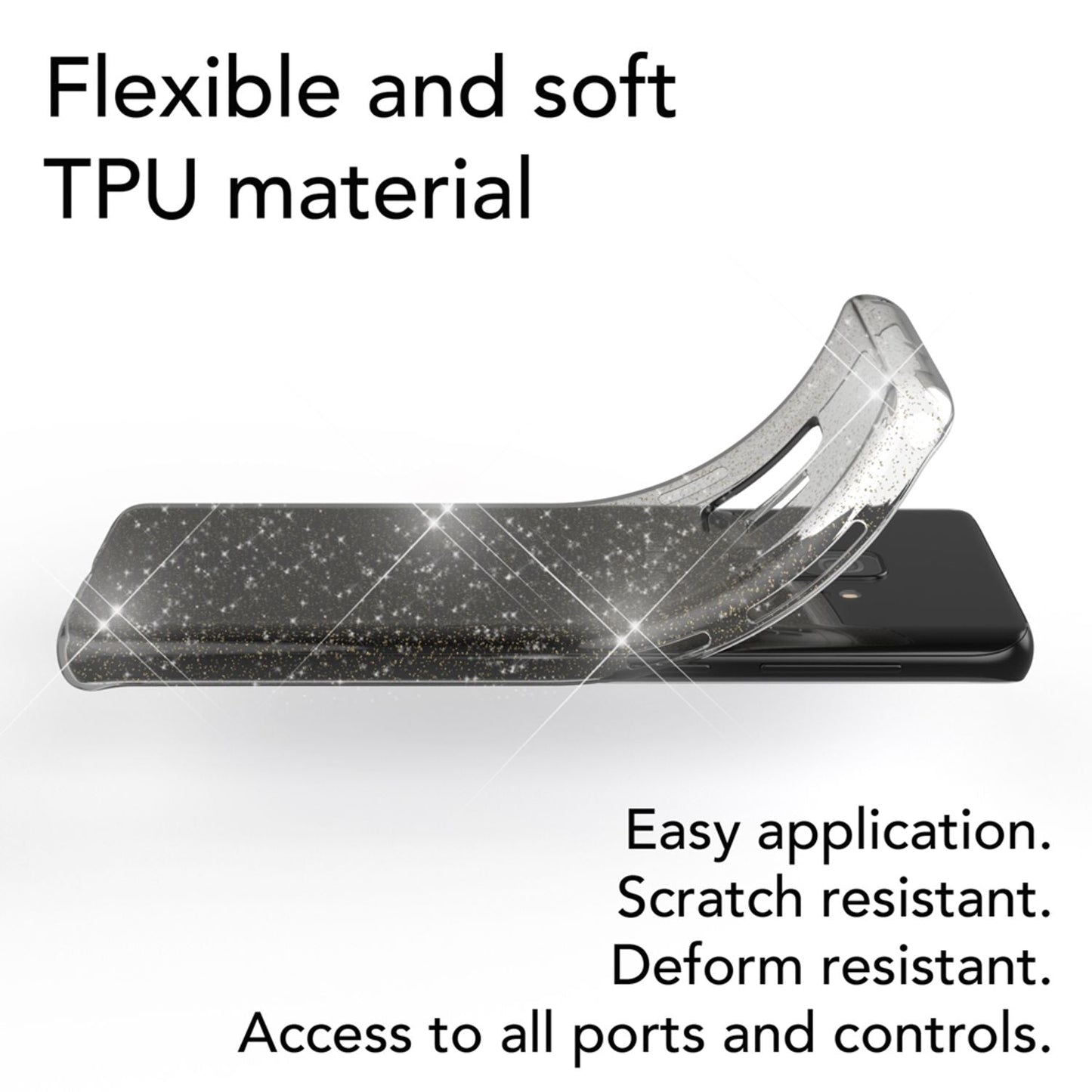 NALIA Glitter Handy Hülle für Samsung Galaxy S9, Glitzer Silikon Case Cover