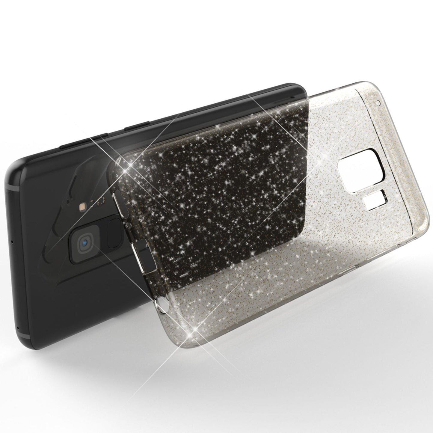 NALIA Glitter Handy Hülle für Samsung Galaxy S9, Glitzer Silikon Case Cover
