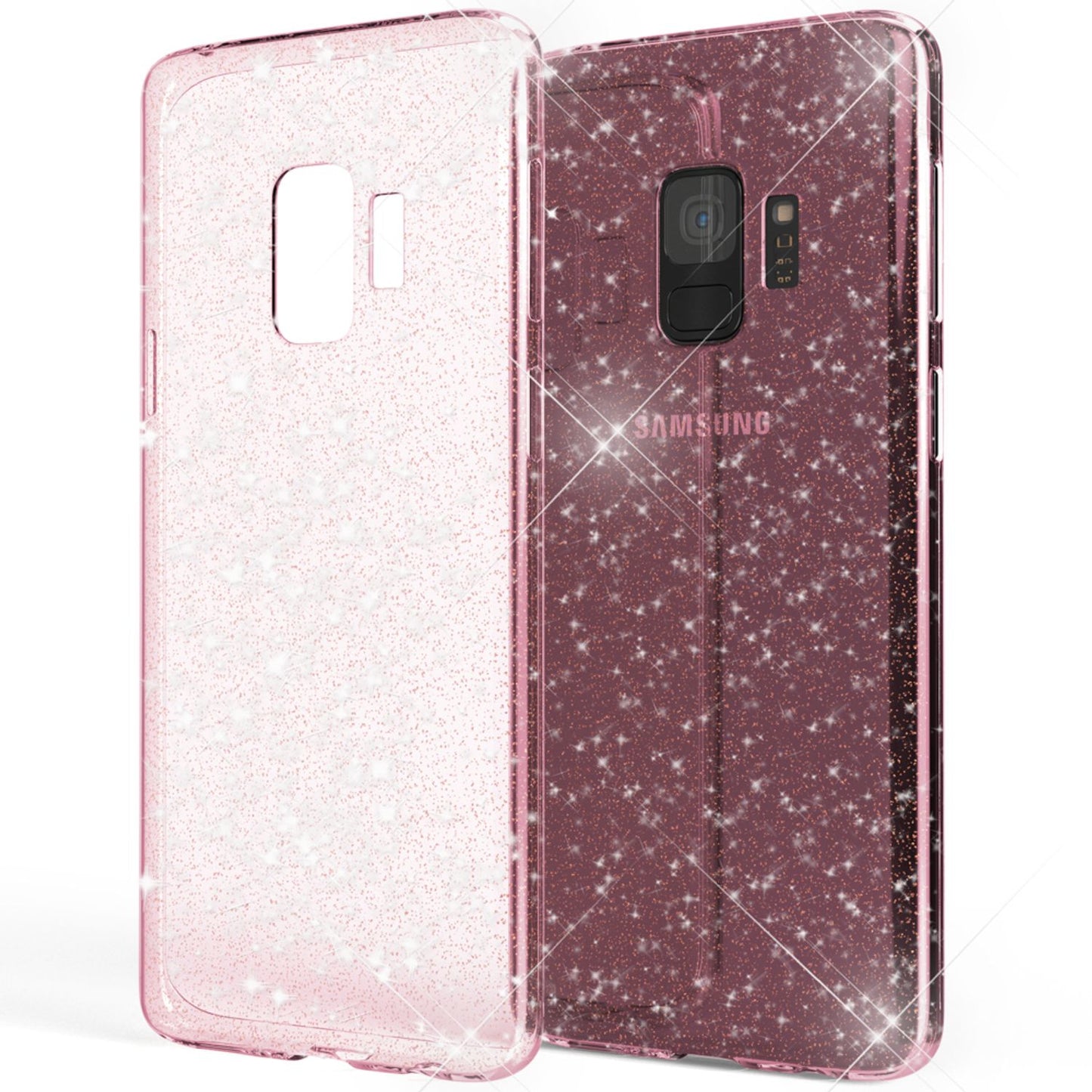 NALIA Glitter Handy Hülle für Samsung Galaxy S9, Glitzer Silikon Case Cover